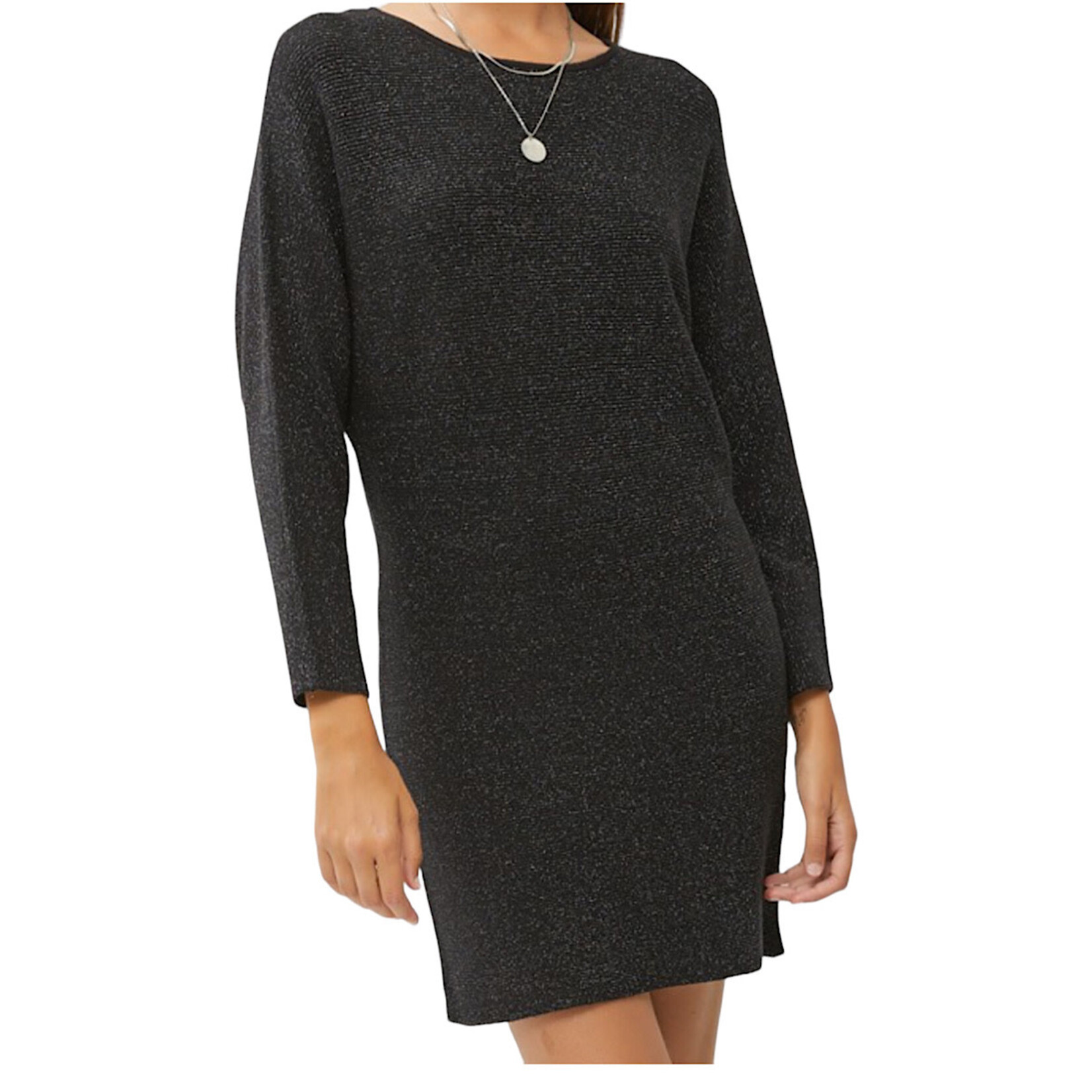 Black Lurex Sweater Dress
