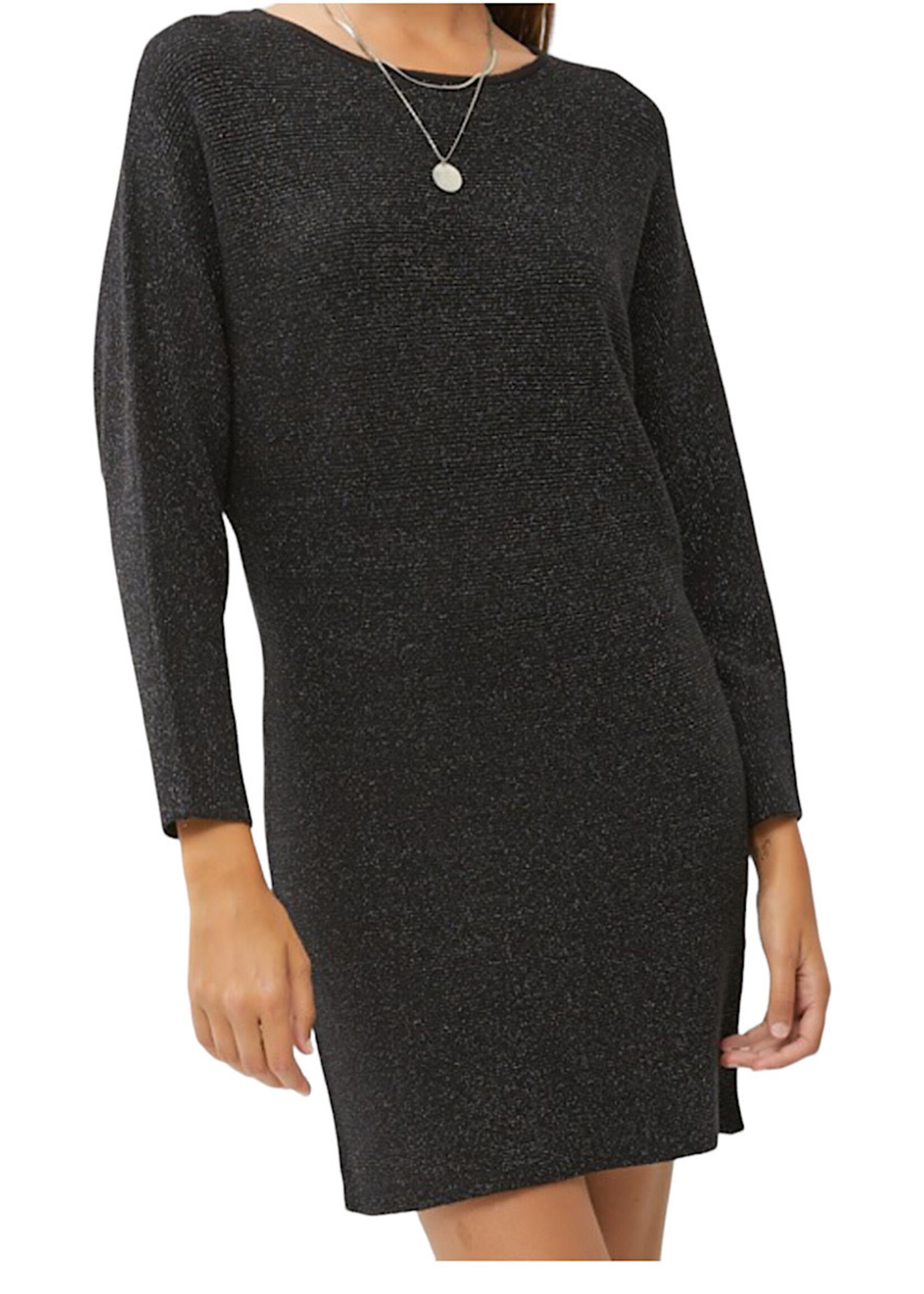 Black Lurex Sweater Dress