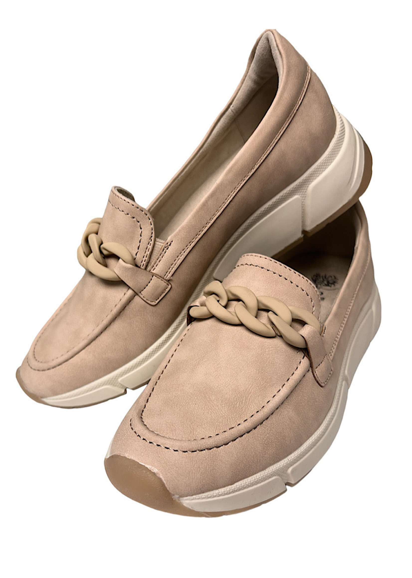 Molly Flex Nude Loafer with Chain
