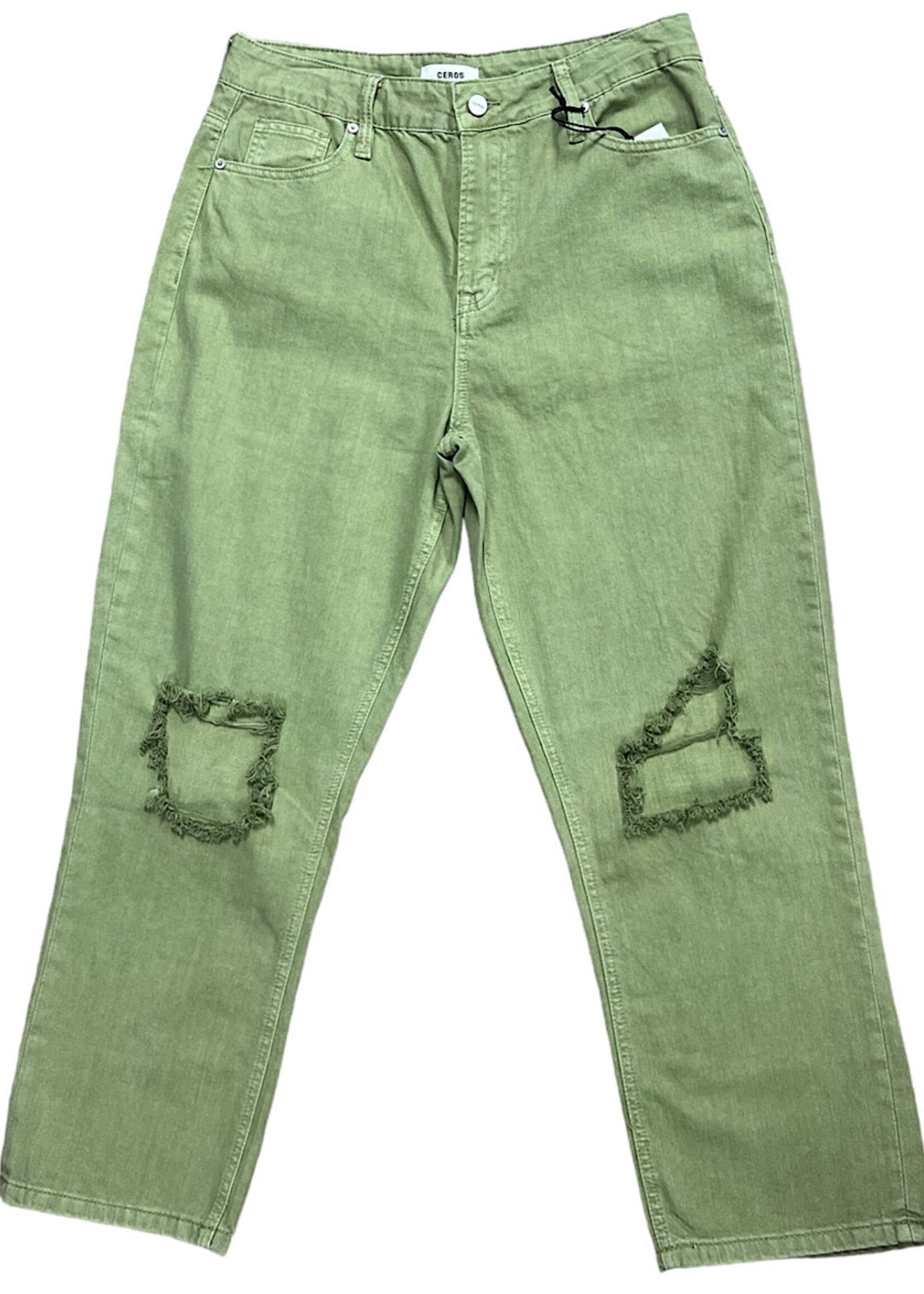 CHCS3013  Olive Cropped Straight Jeans 30-RF
