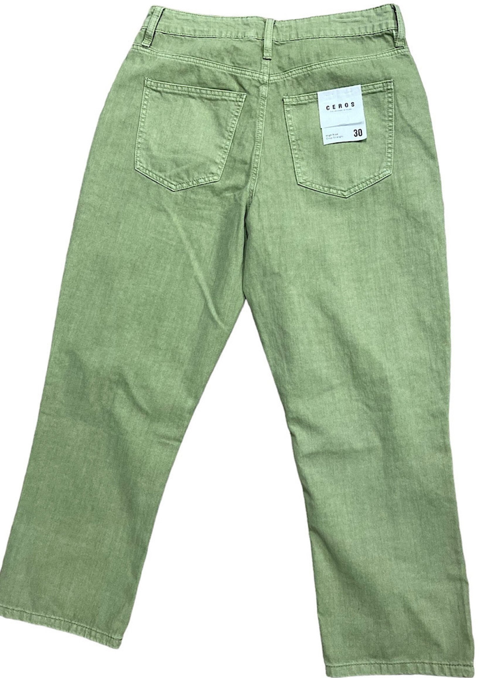 CHCS3013  Olive Cropped Straight Jeans 30-RF