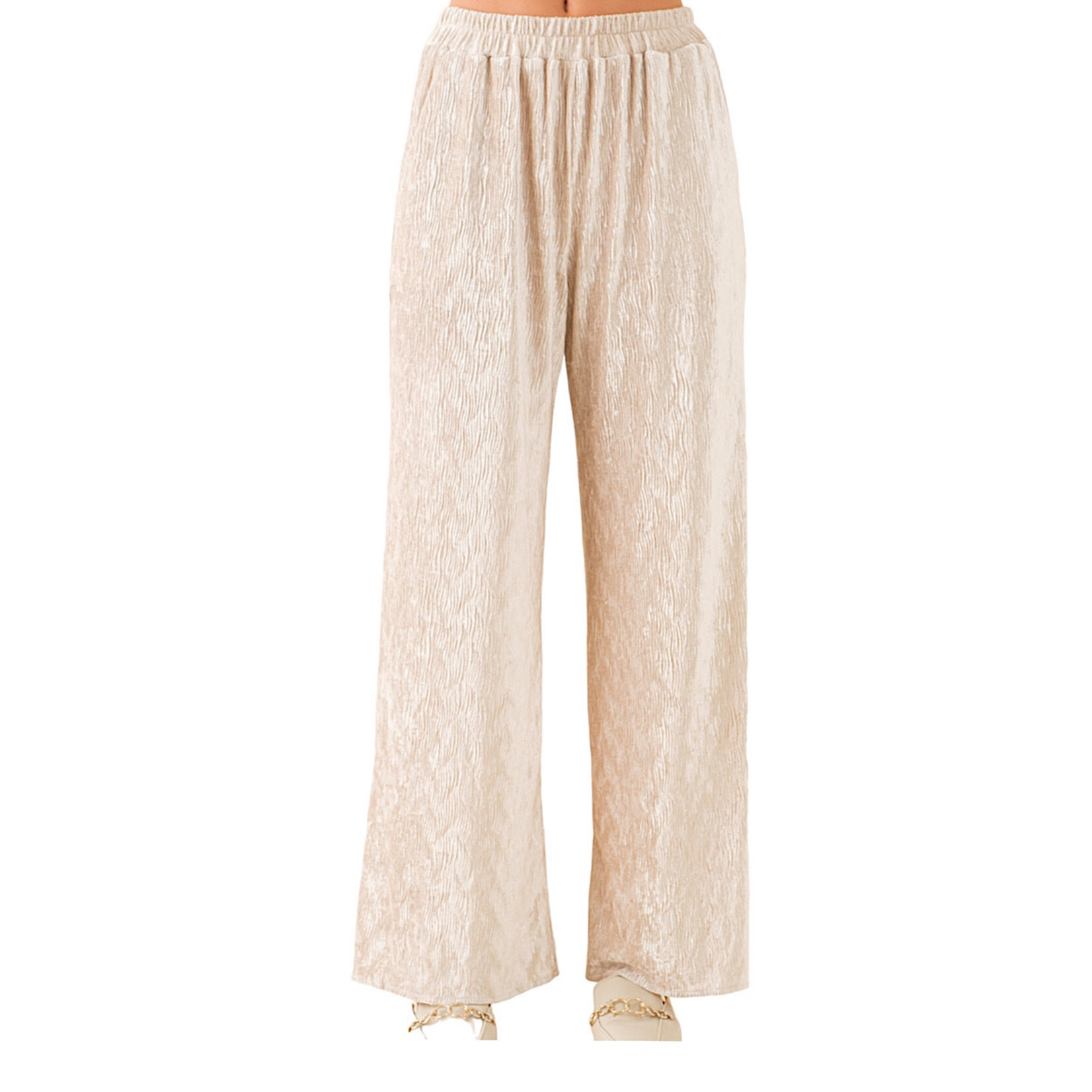 Champagne Wave Flocking Velvet Pants