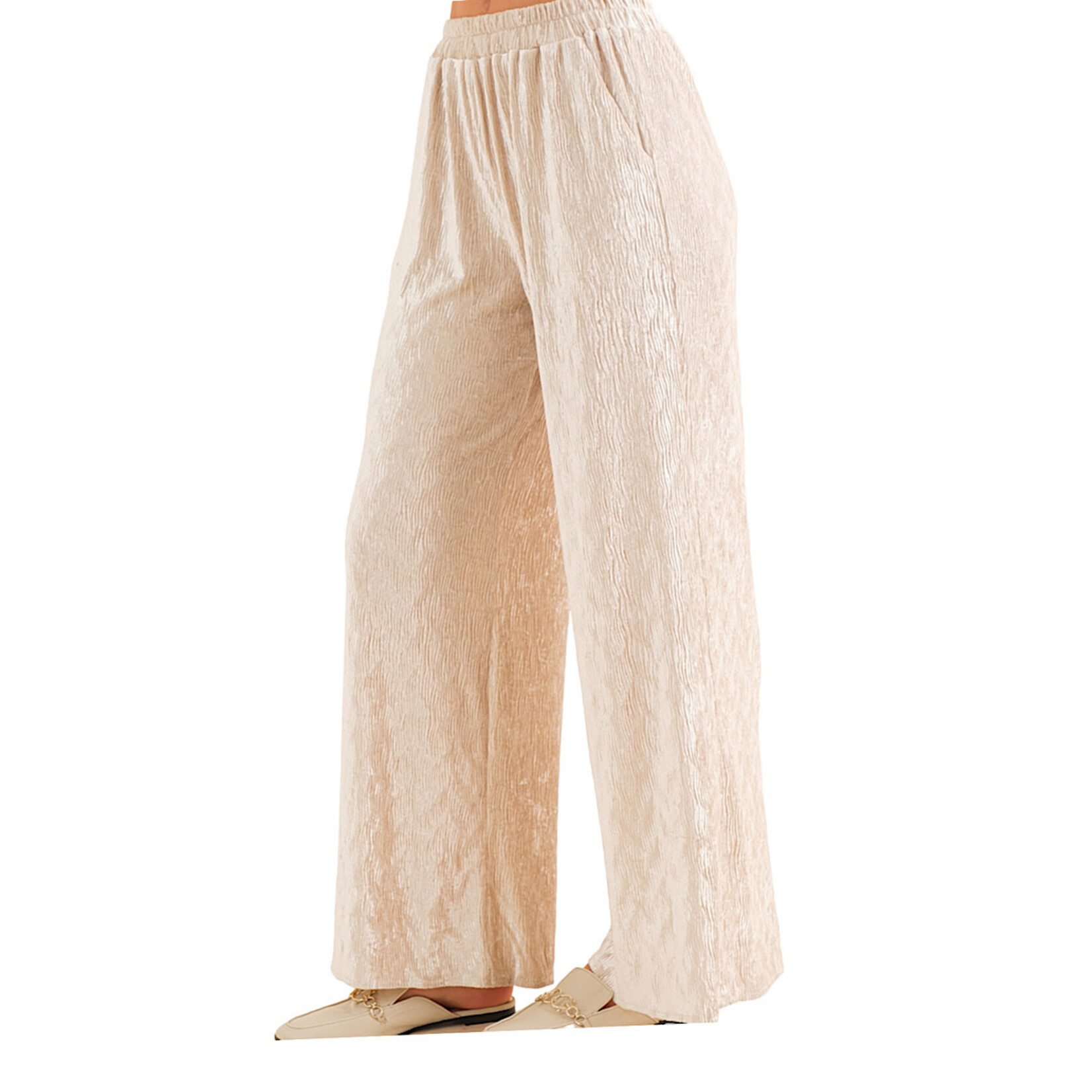 Champagne Wave Flocking Velvet Pants