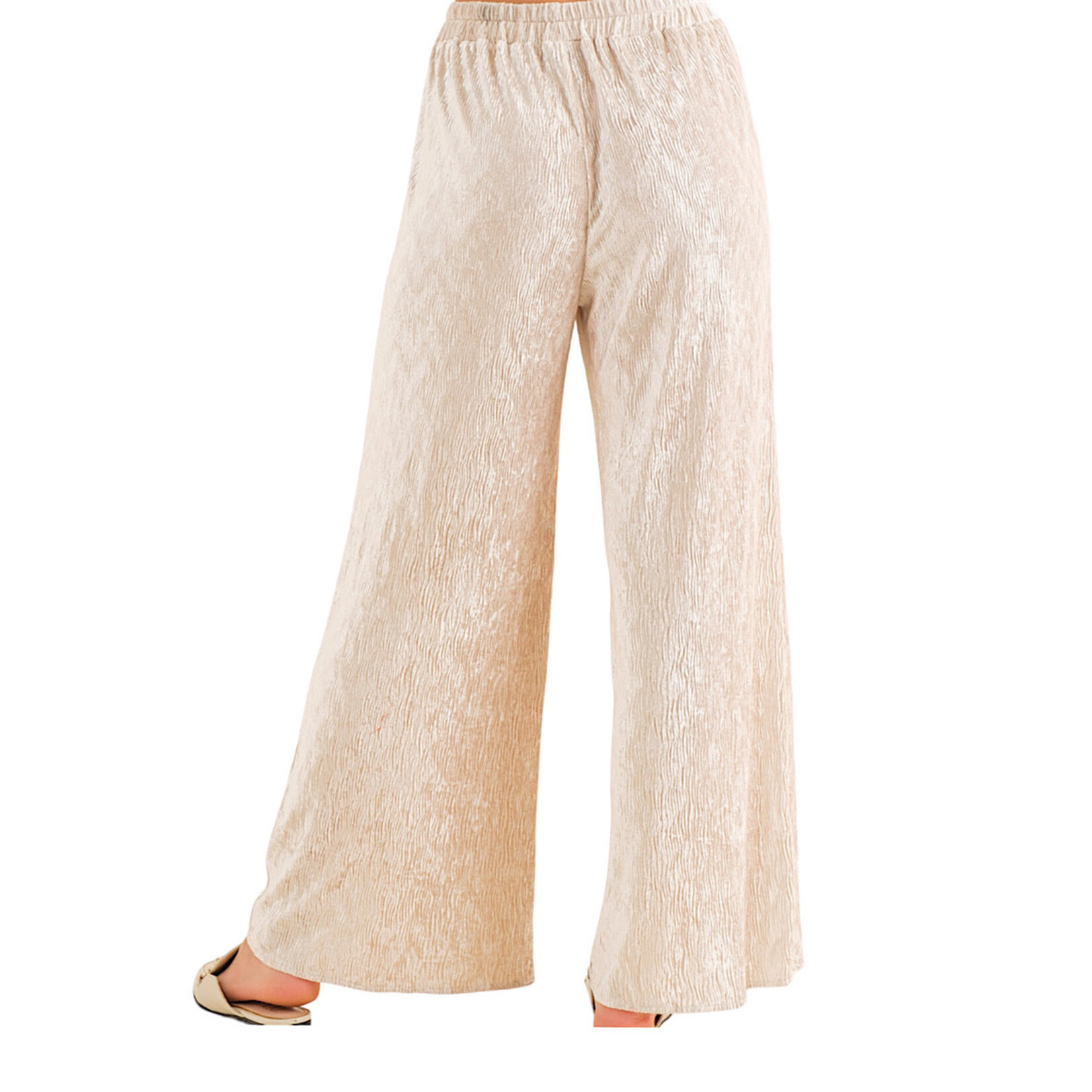 Champagne Wave Flocking Velvet Pants