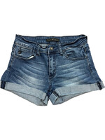 KC6217D Dark Wash Cuffed Denim Shorts-RF