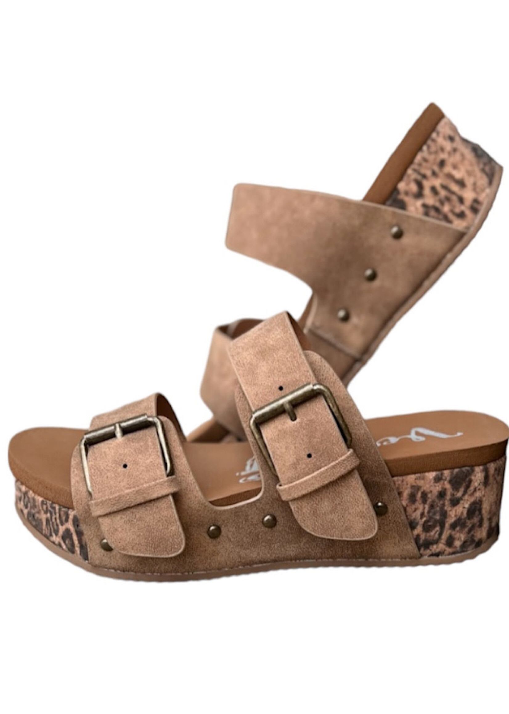 Very G Charlotte Tan Leopard Wedge