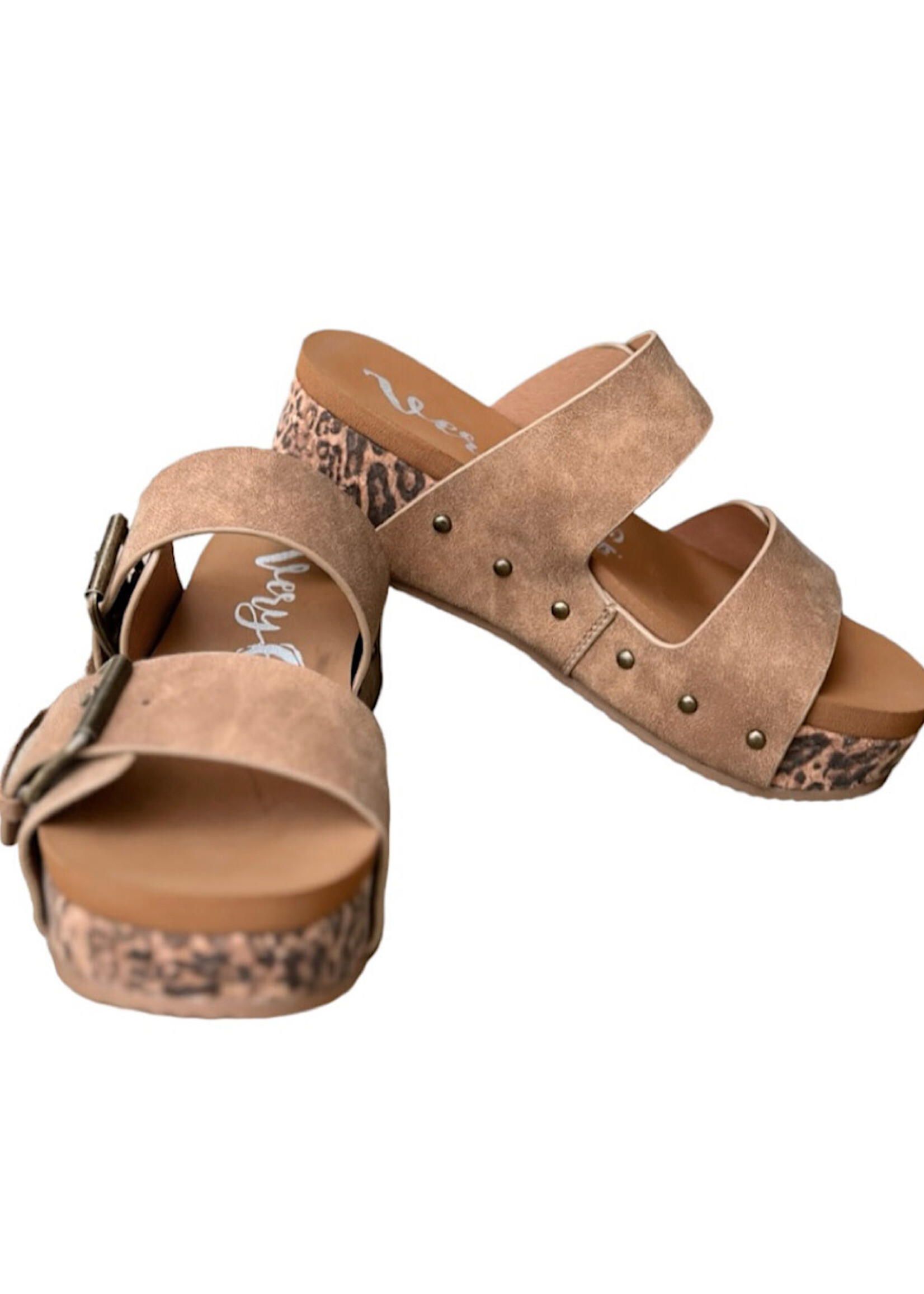 Very G Charlotte Tan Leopard Wedge