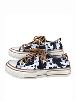 Very G Driana White and Black Cow Print Sneakers