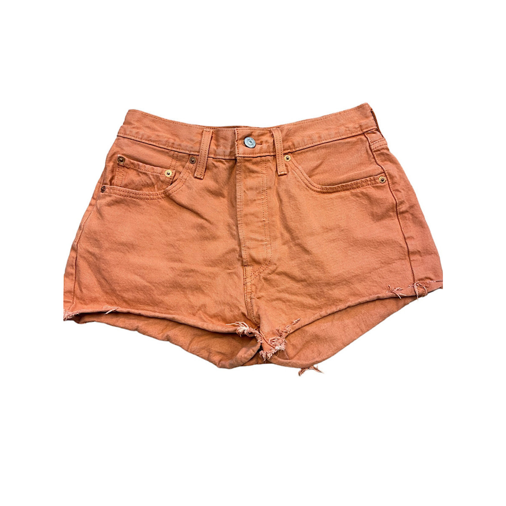 WPL423 Burnt Orange Denim Shorts Size 28-RF