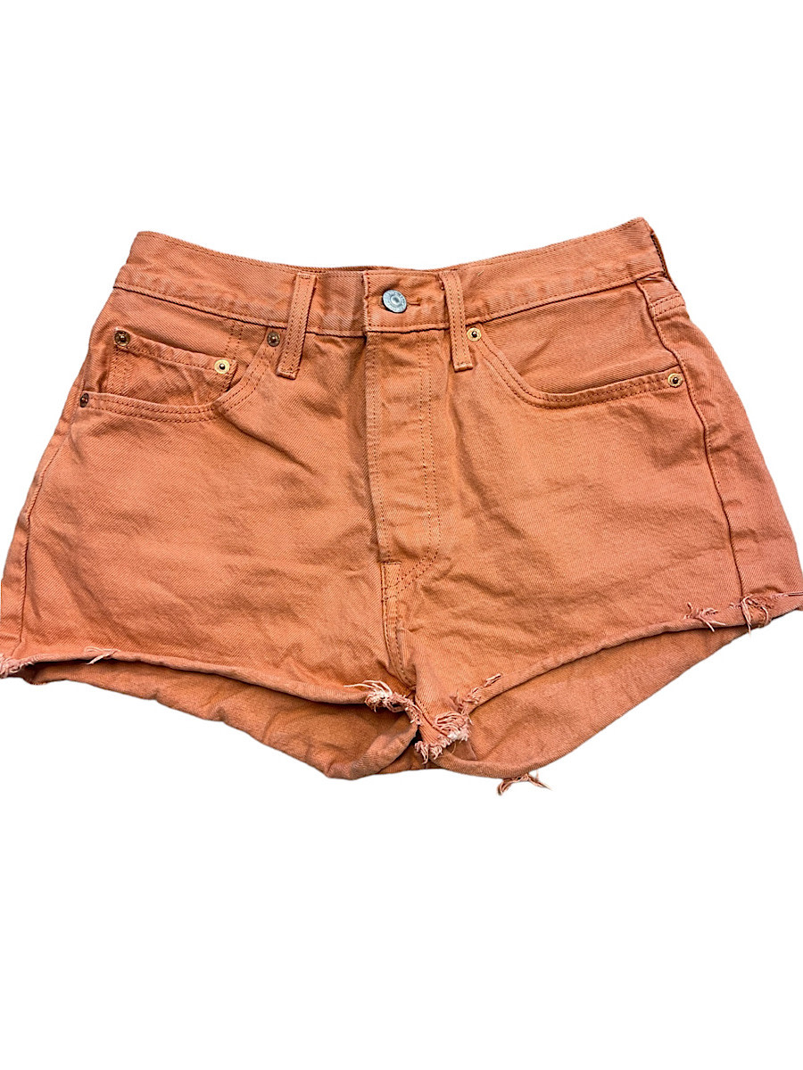 RF-WPL423 Burnt Orange Denim Shorts Size 28 - Main Street Boutique
