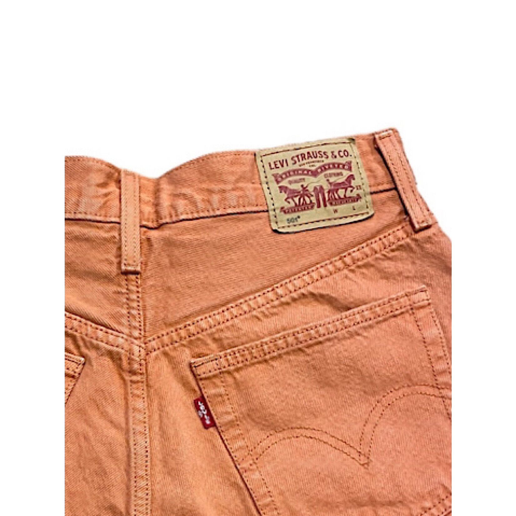 WPL423 Burnt Orange Denim Shorts Size 28-RF