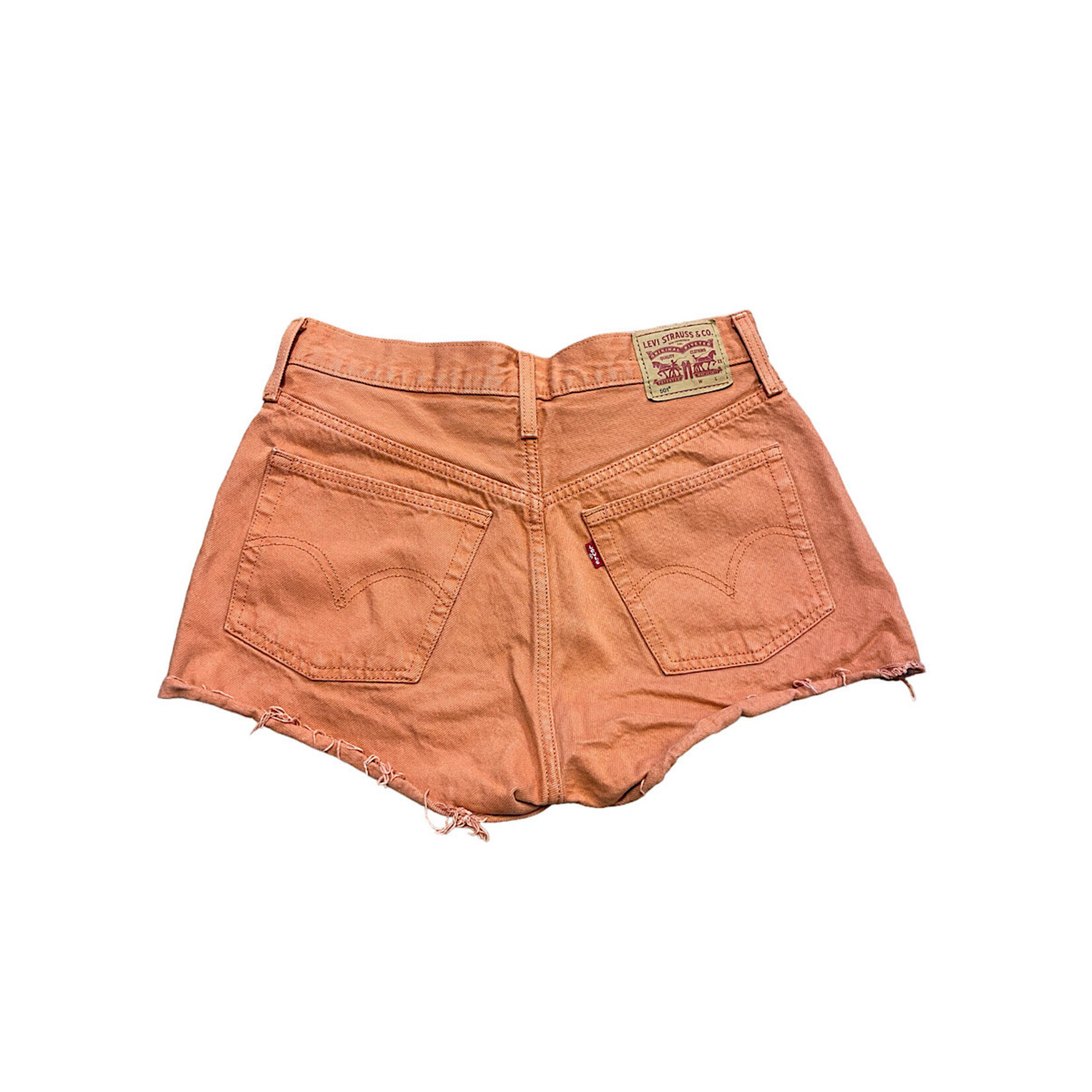 WPL423 Burnt Orange Denim Shorts Size 28-RF