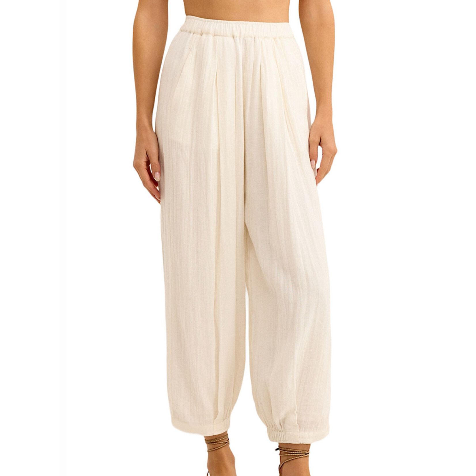 Z Supply Z Supply Step Out Gauze Pant Off White