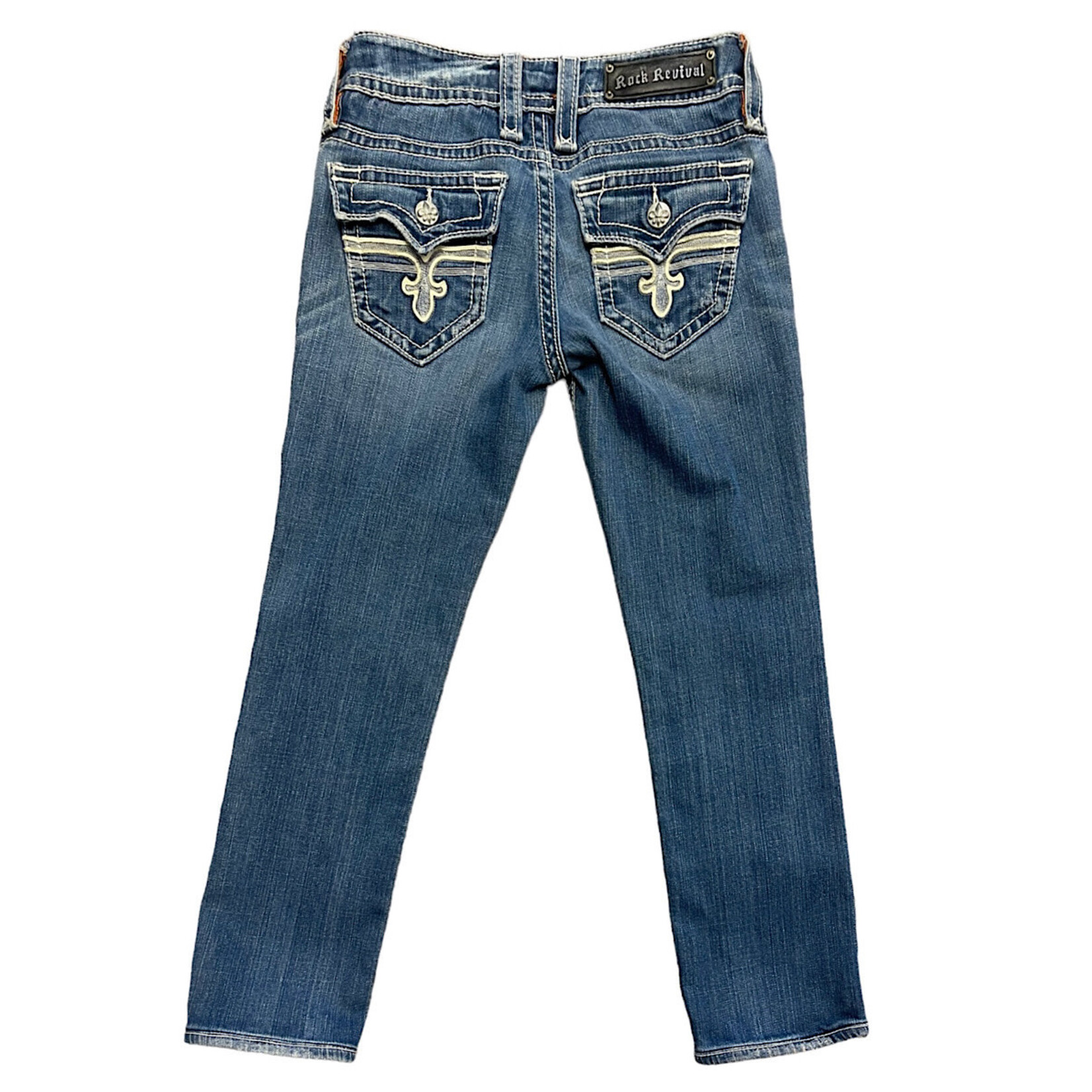 Rock Revival RRJ8126ST Medium Wash Straight Fit Jeans Size 27-RF