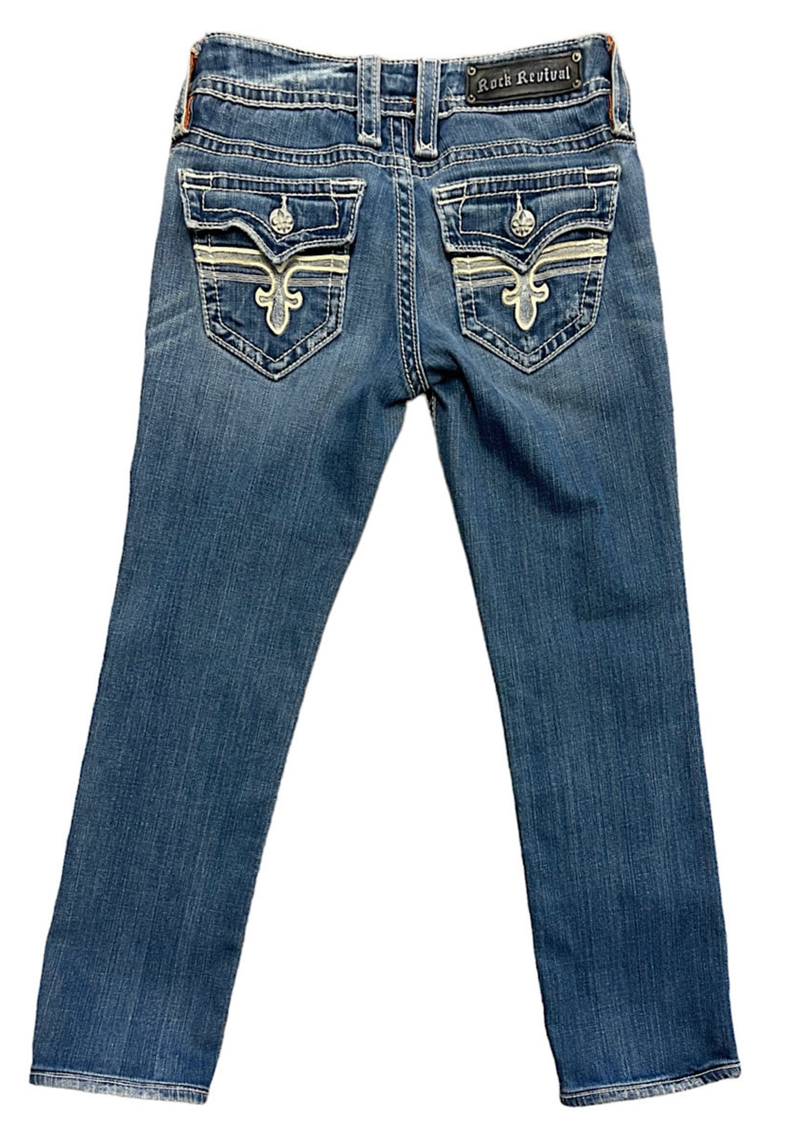 RRJ8126ST Medium Wash Straight Fit Jeans Size 27-RF