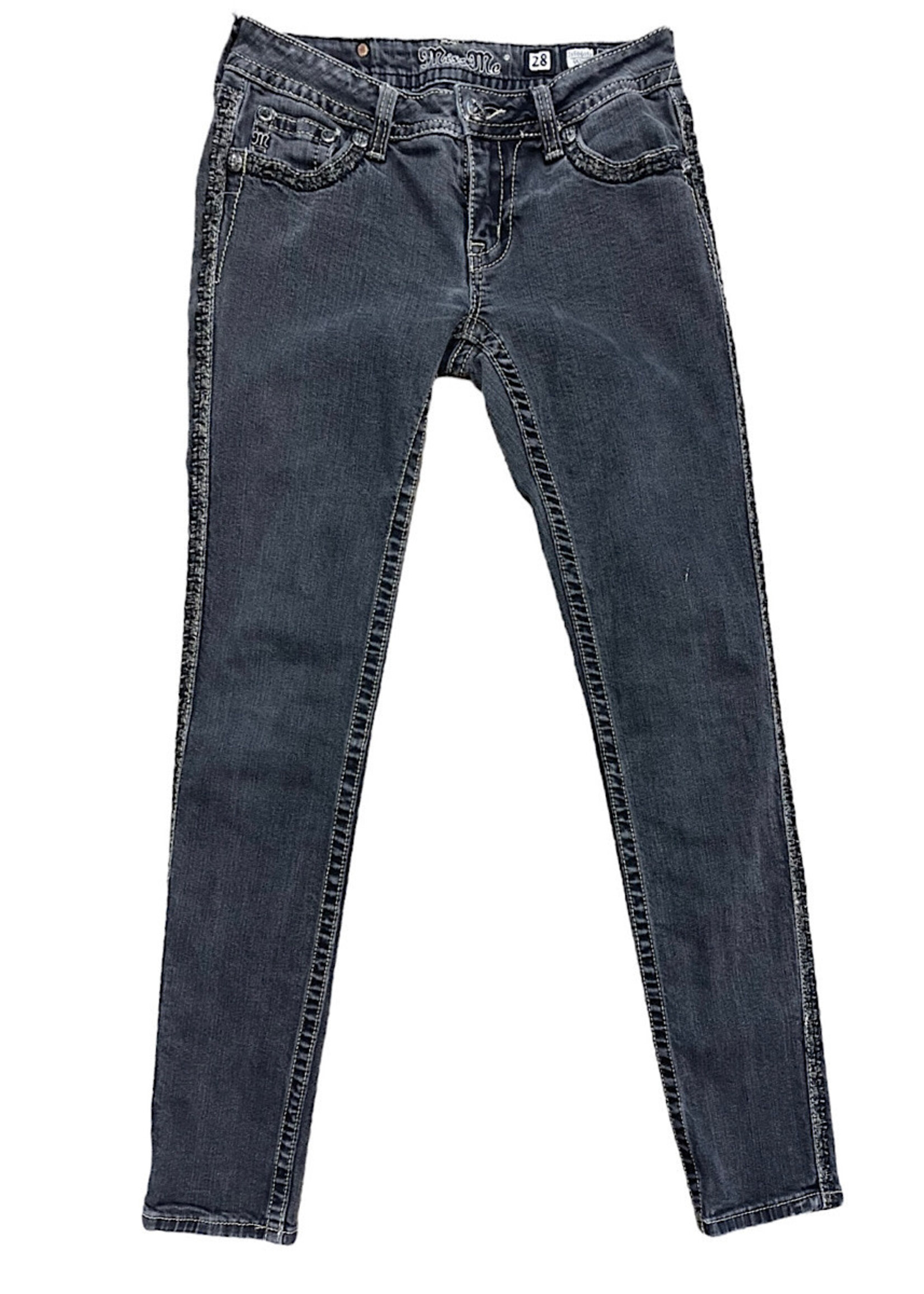 J5566052 Black Wash Skinny Fit Jeans Size 28-RF