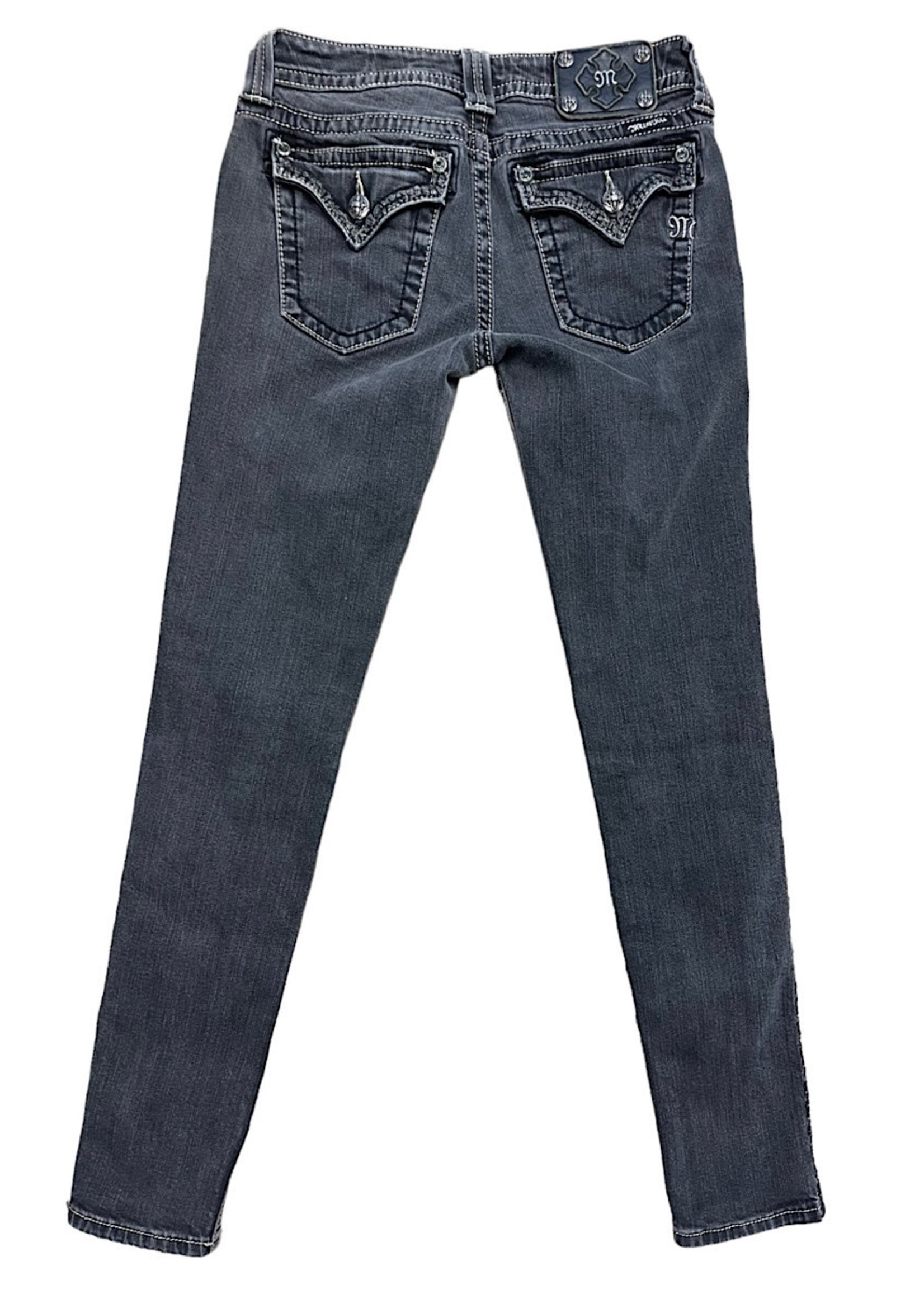 J5566052 Black Wash Skinny Fit Jeans Size 28-RF