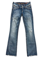 E8157BT2 Medium Wash Bootcut Jeans Size 26-RF