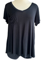 Black Basic Tee with Chest Pocket Size S-RF