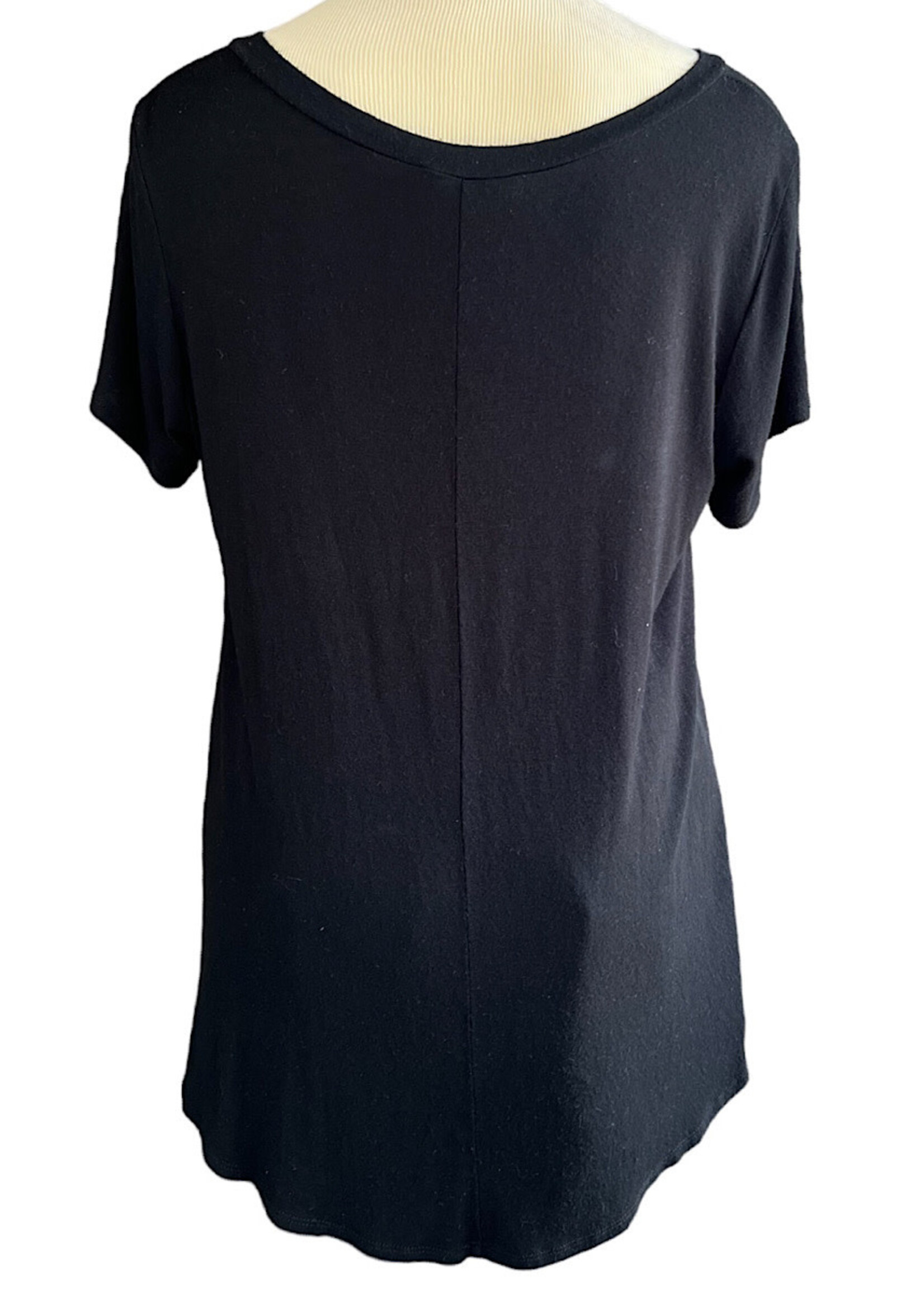 Black Basic Tee with Chest Pocket Size S-RF