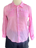 Pink Sheer Button Up Top Size 14-RF