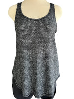 Black Mineral Wash Raw Hem Tank Top Size M-RF