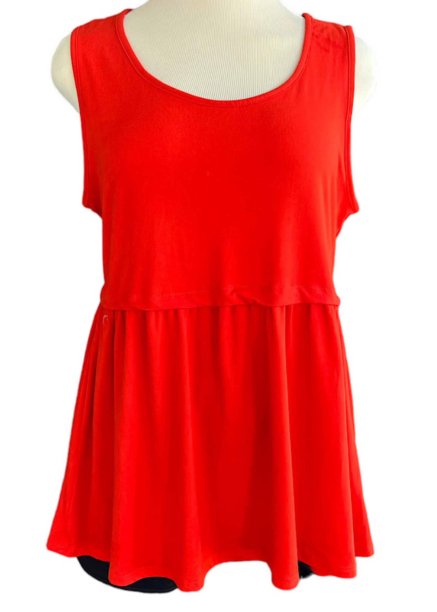 Bright Red Tiered Tank Size L-RF