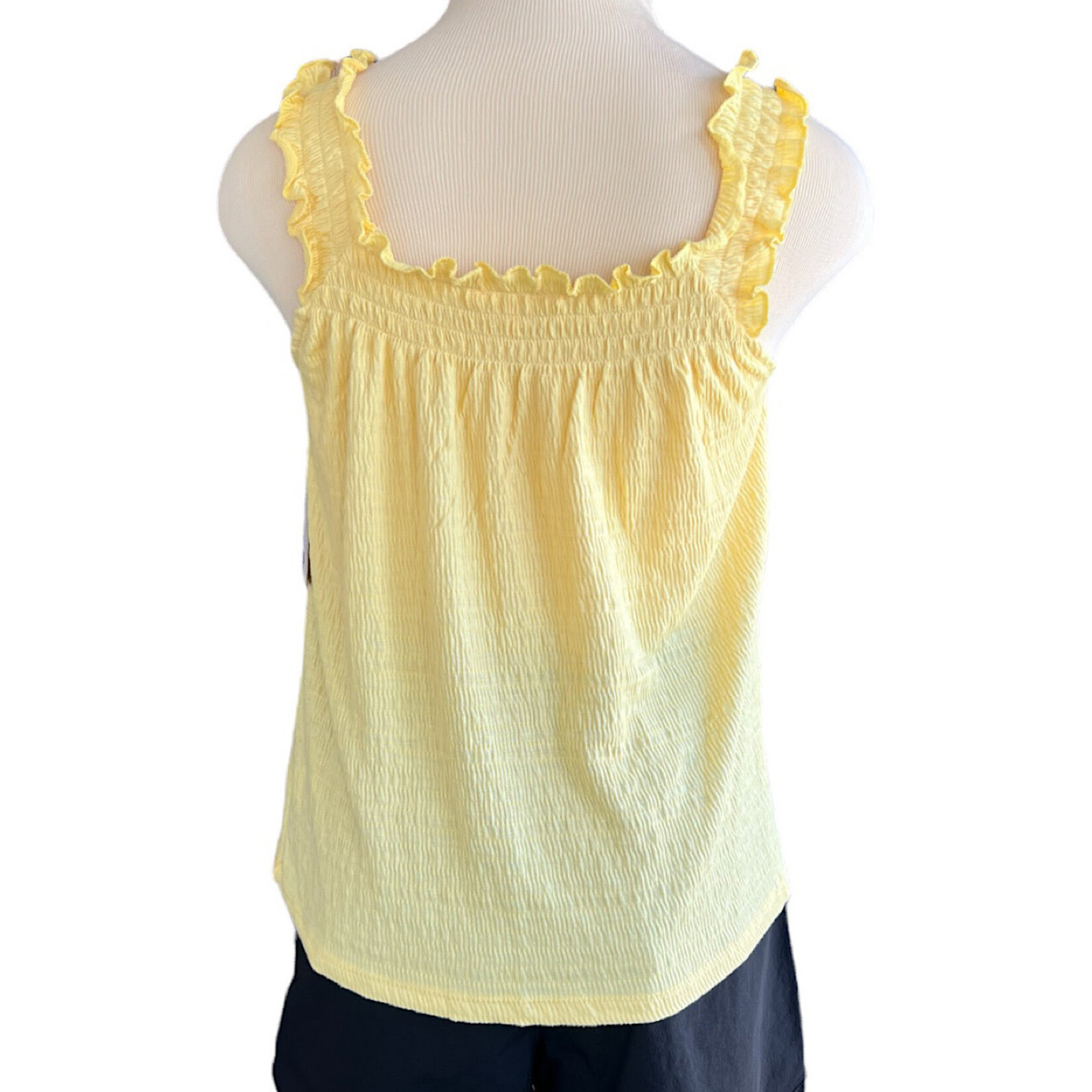 Lauren Conrad Butter Ruffled Textured Tank Top Size XS NWT-RF