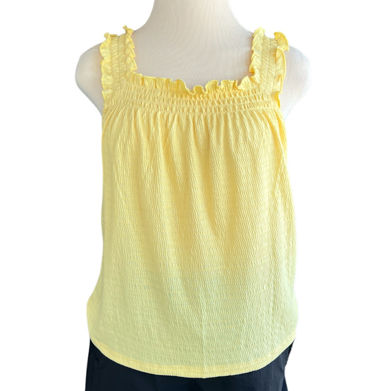 Lauren Conrad Butter Ruffled Textured Tank Top Size XS NWT-RF