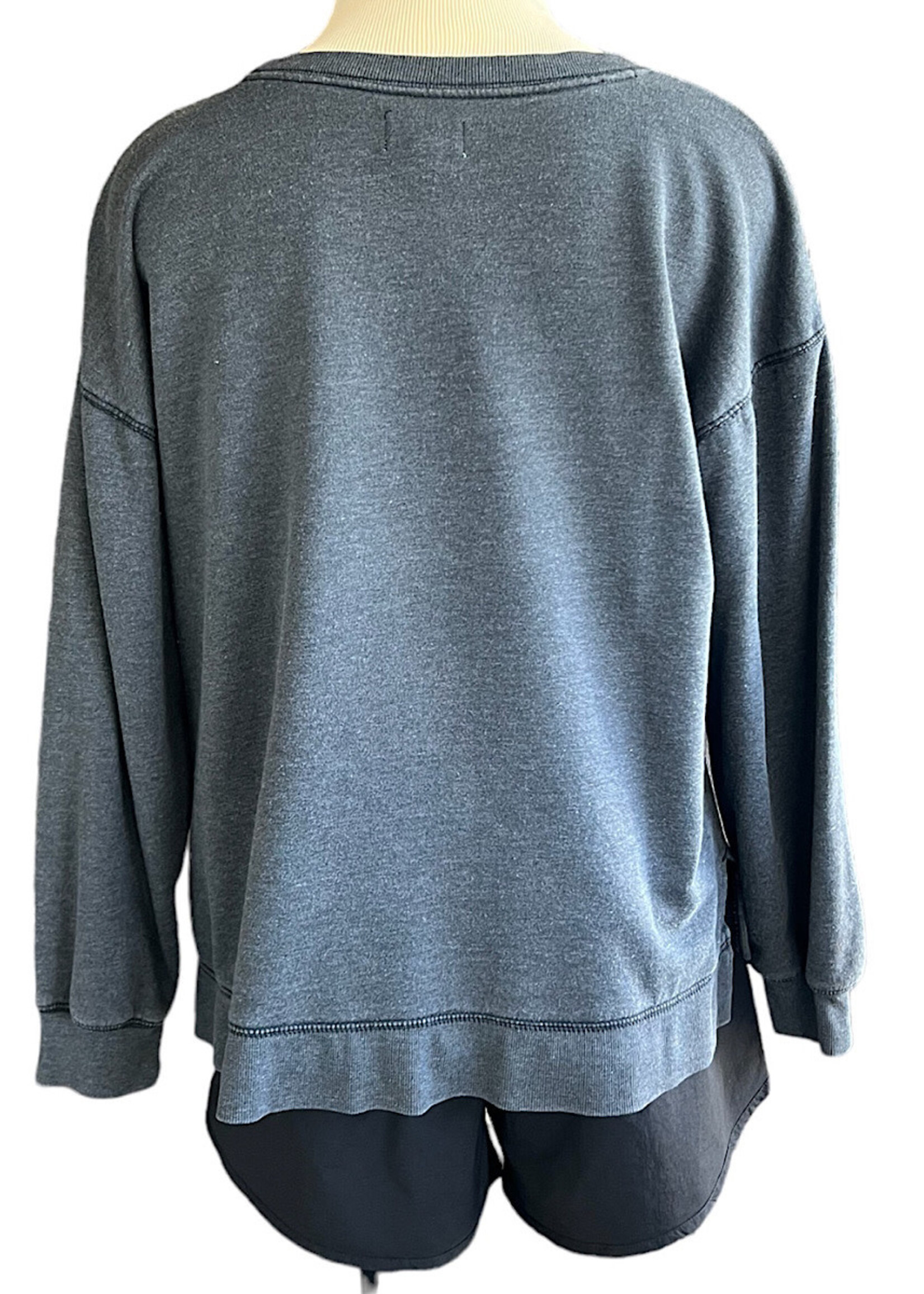 Heather Grey Sweatshirt with Hi-Low Hem Size S-RF
