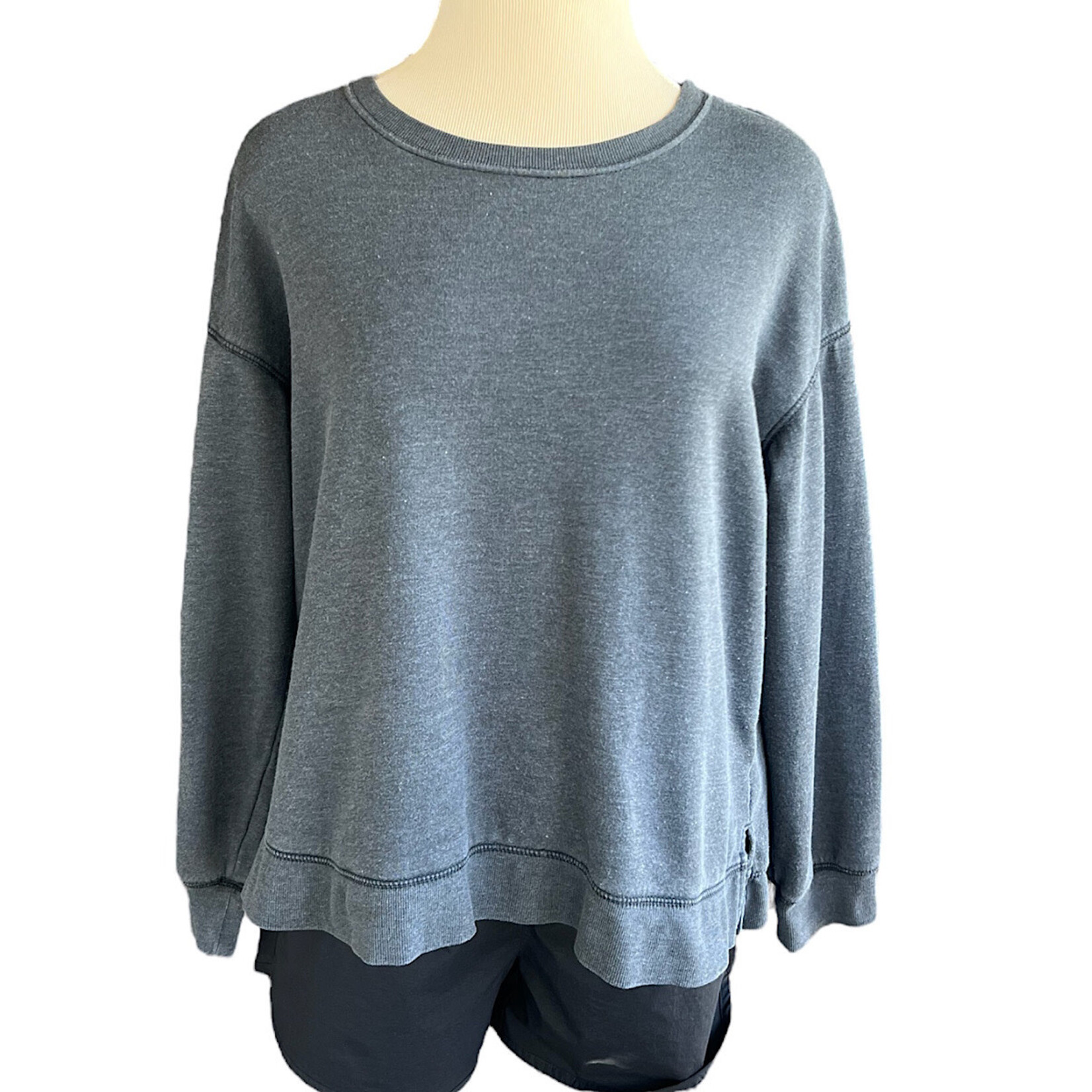 Heather Grey Sweatshirt with Hi-Low Hem Size S-RF