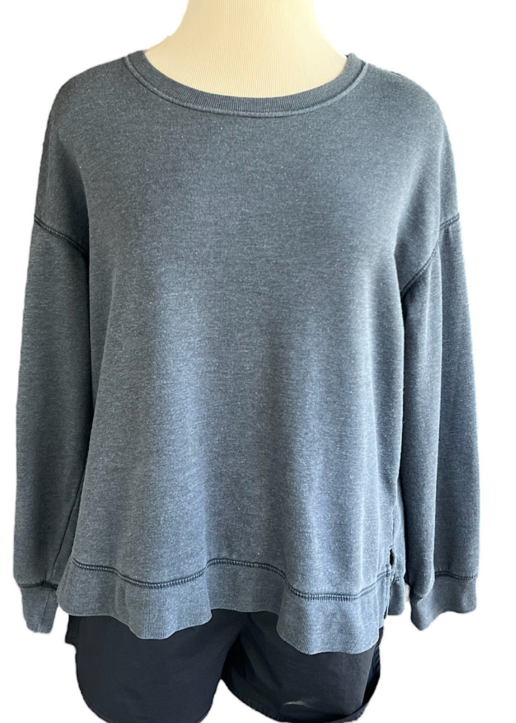 Heather Grey Sweatshirt with Hi-Low Hem Size S-RF