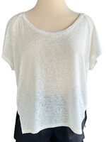 Off White Sheer Short Sleeve Top Size M-RF