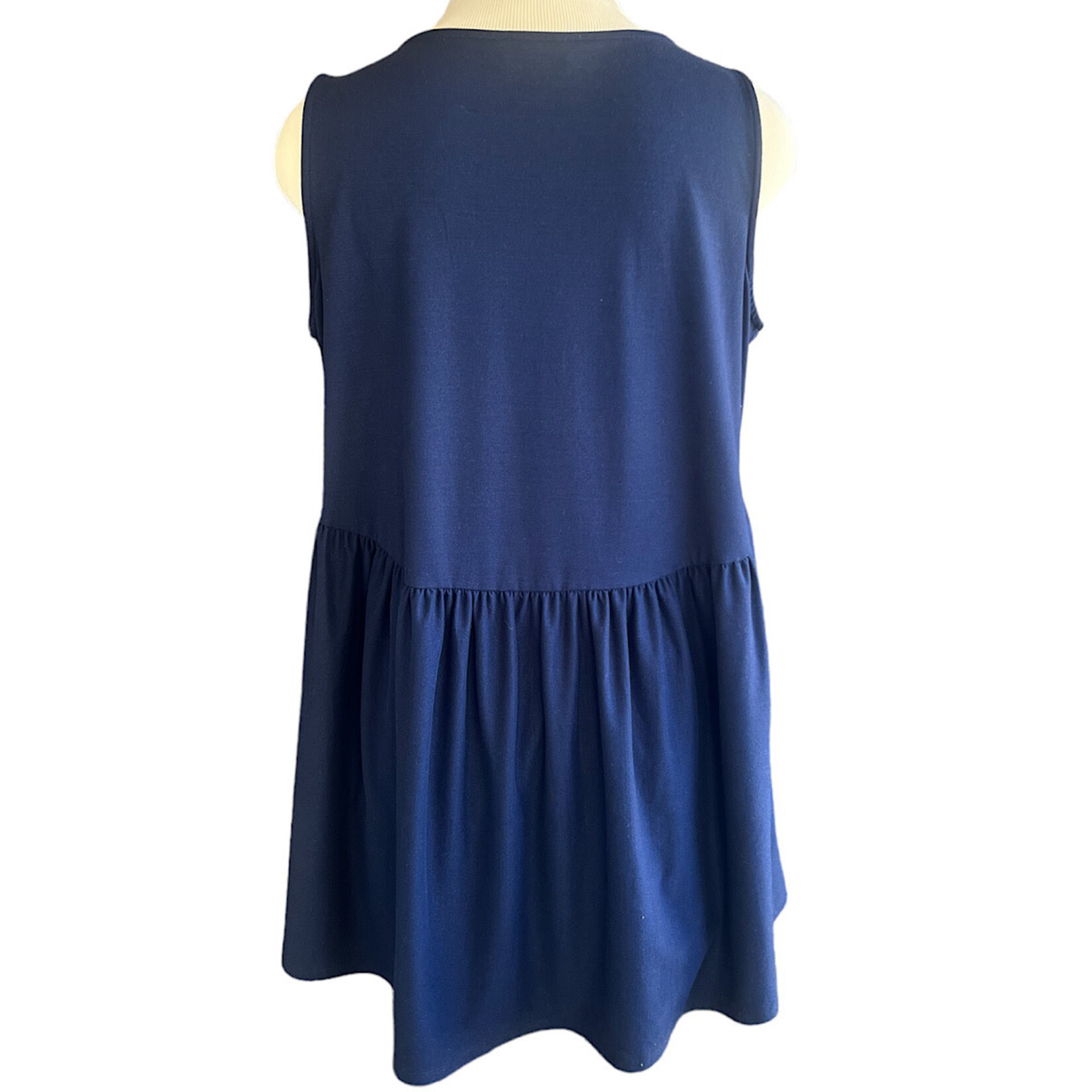 Navy Blue Tiered Sleeveless Tank Size L-RF