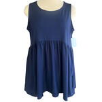 Navy Blue Tiered Sleeveless Tank Size L-RF