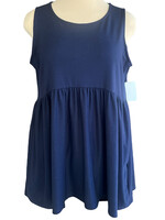 Navy Blue Tiered Sleeveless Tank Size L-RF