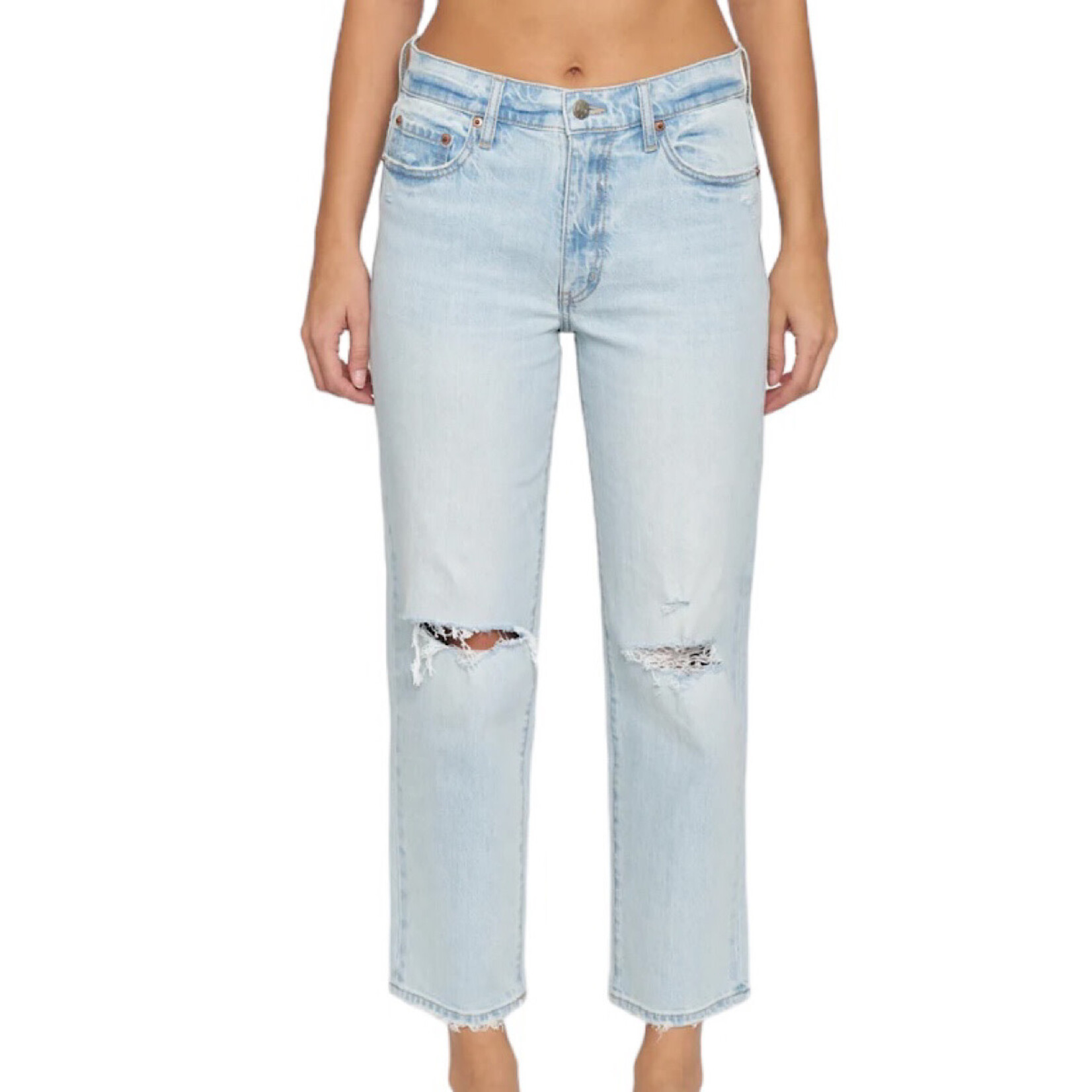 Daze DAZE D00016103JS-GIFTD Distressed Backstage Mid Rise Straight