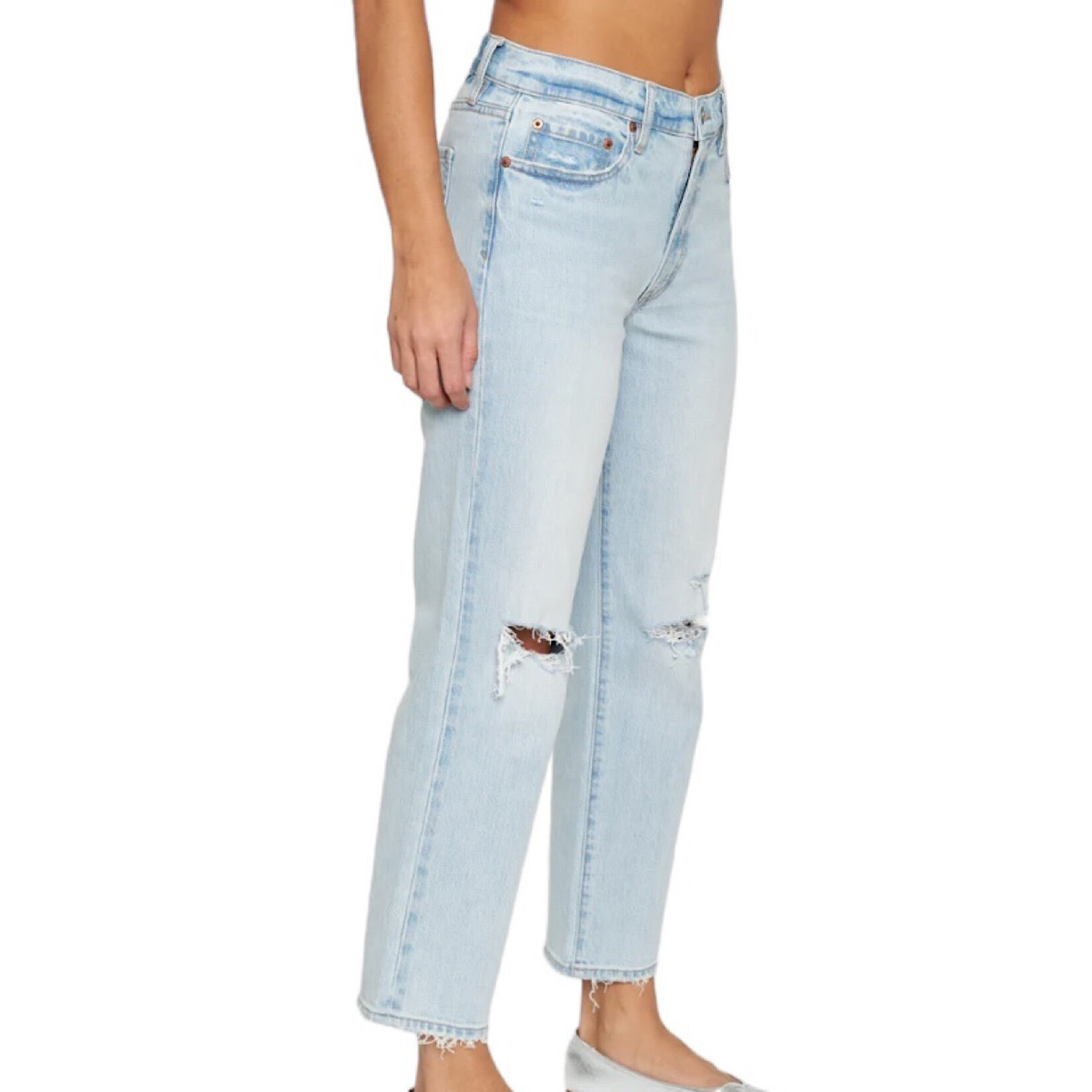 Daze DAZE D00016103JS-GIFTD Distressed Backstage Mid Rise Straight