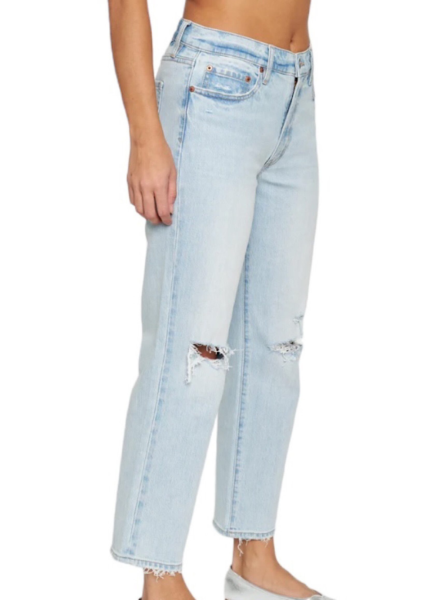 Daze DAZE D00016103JS-GIFTD Distressed Backstage Mid Rise Straight