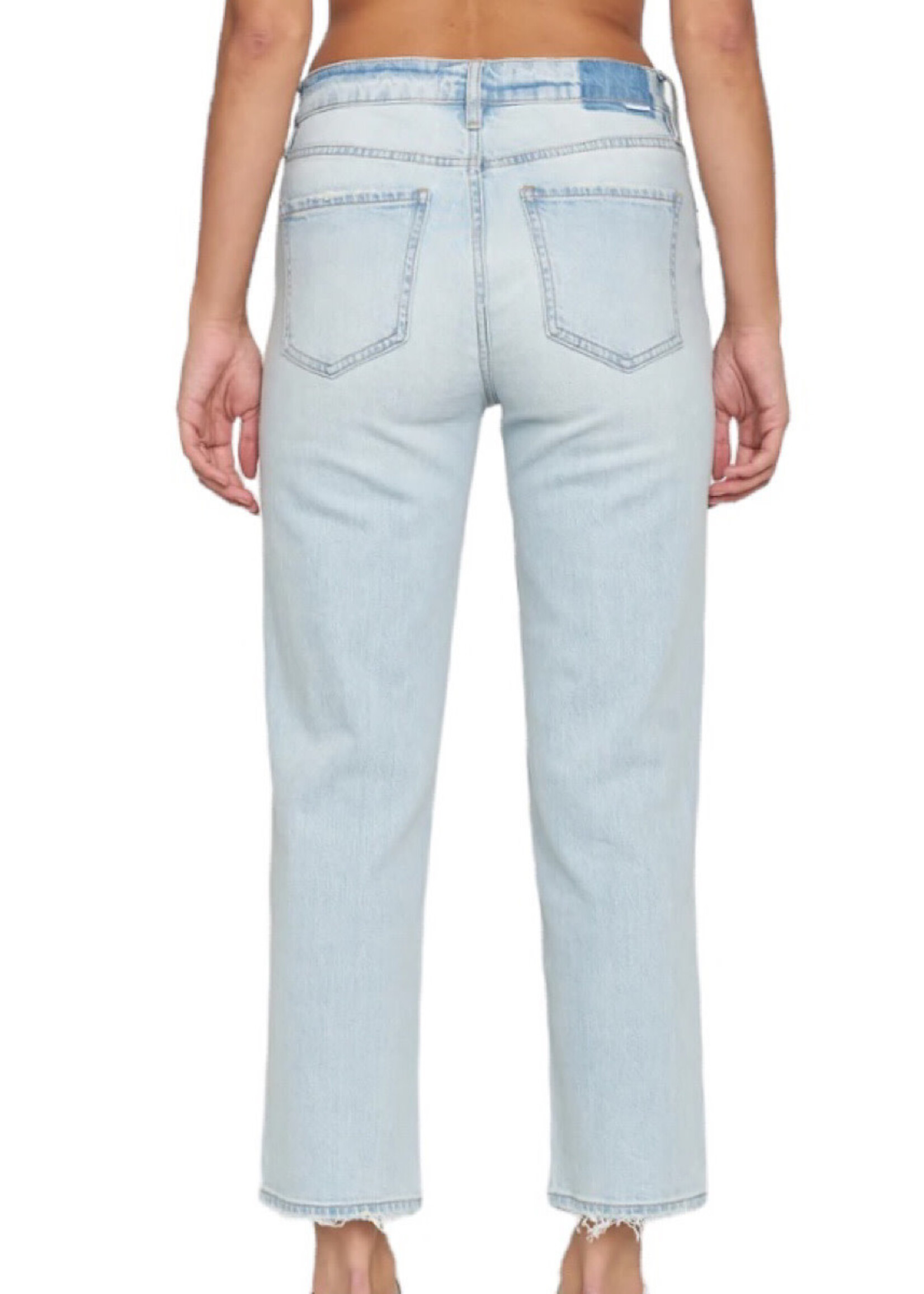Daze DAZE D00016103JS-GIFTD Distressed Backstage Mid Rise Straight