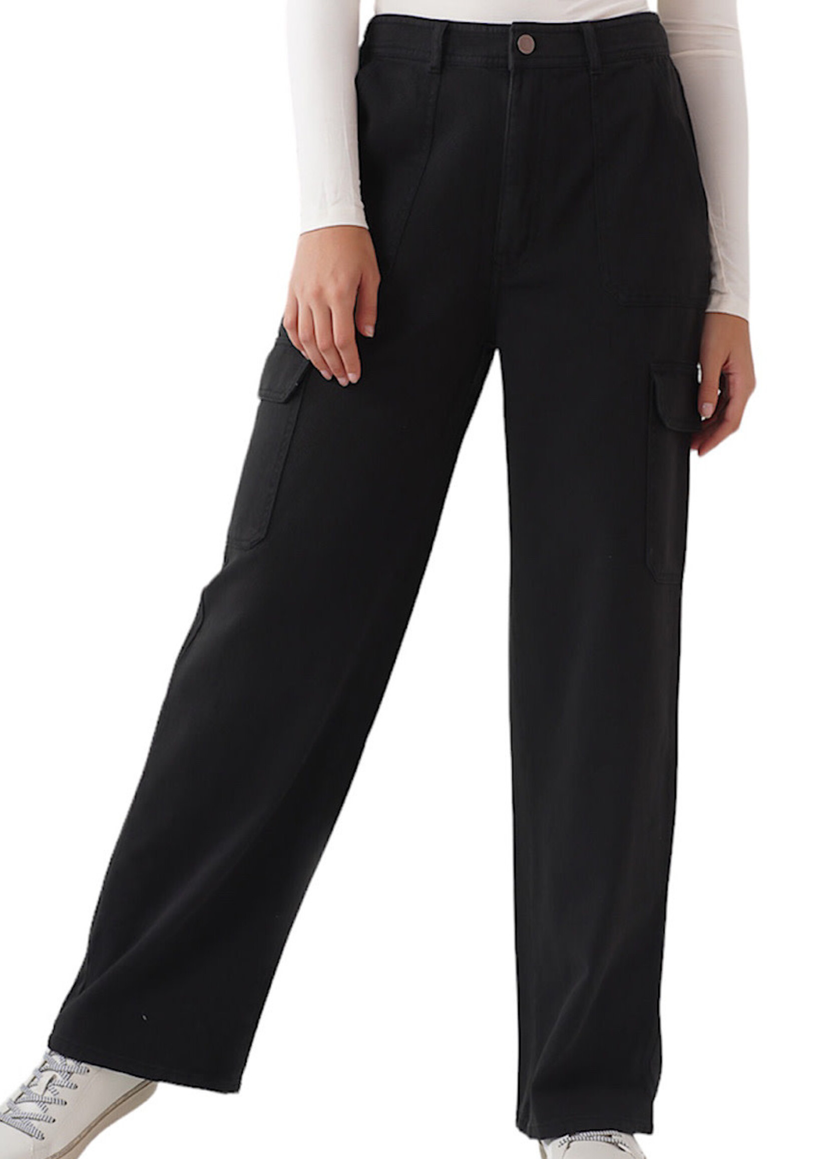 Black Straight Leg Cargo Pants