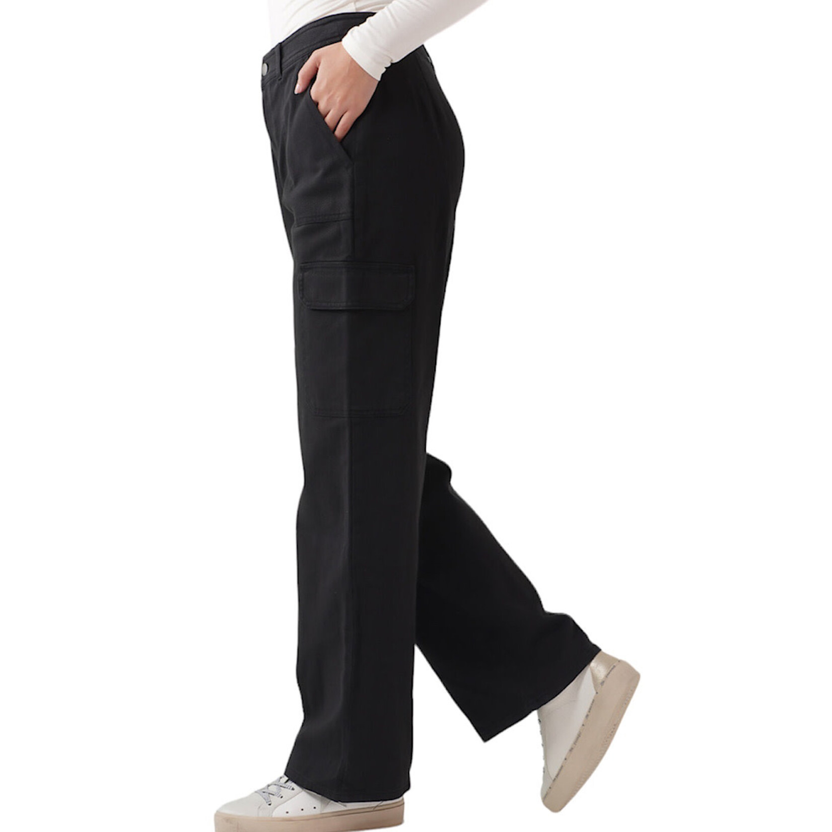 Black Straight Leg Cargo Pants