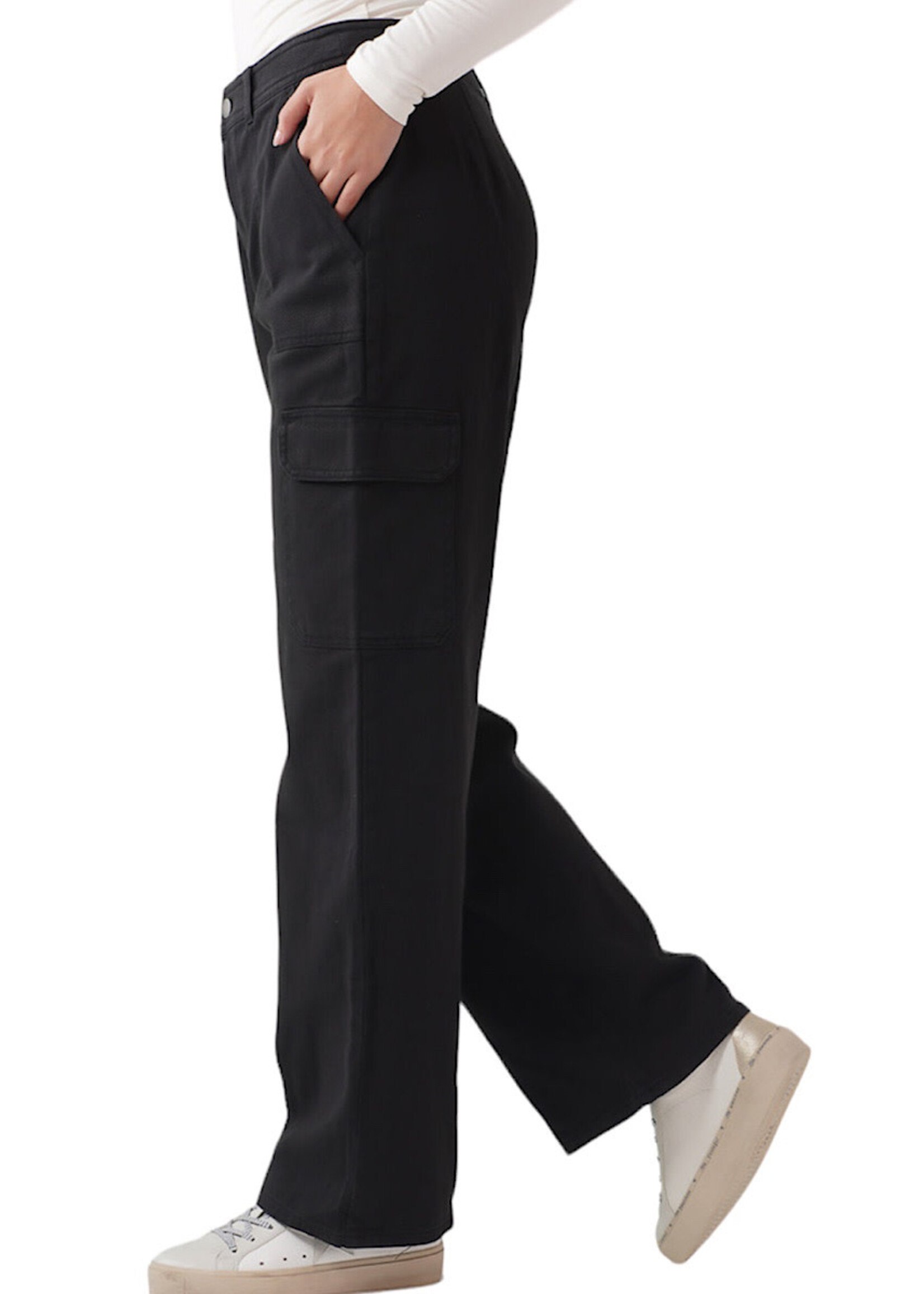 Black Straight Leg Cargo Pants