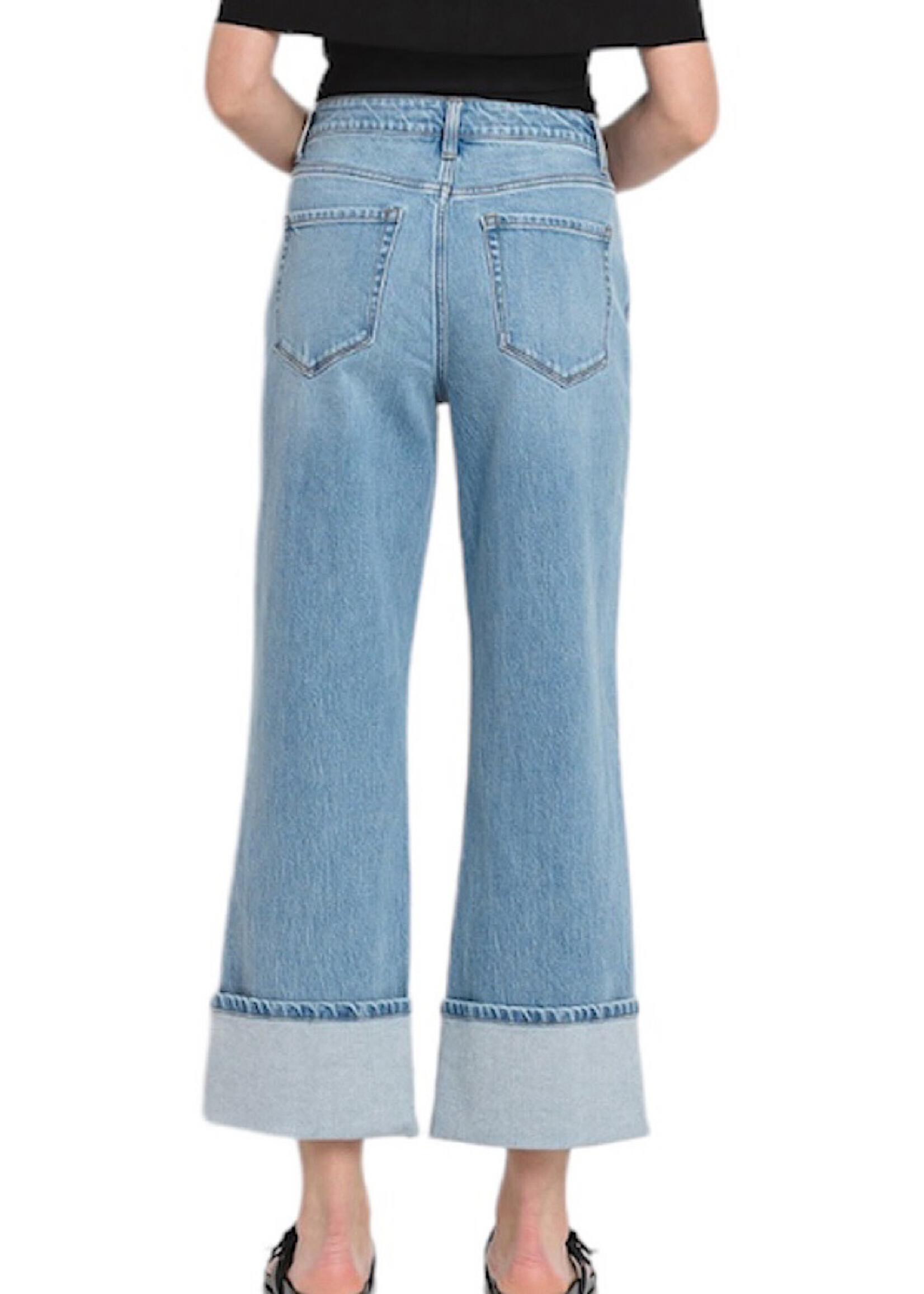 Vervet T6513 Super High Rise Cuffed Baggy Straight