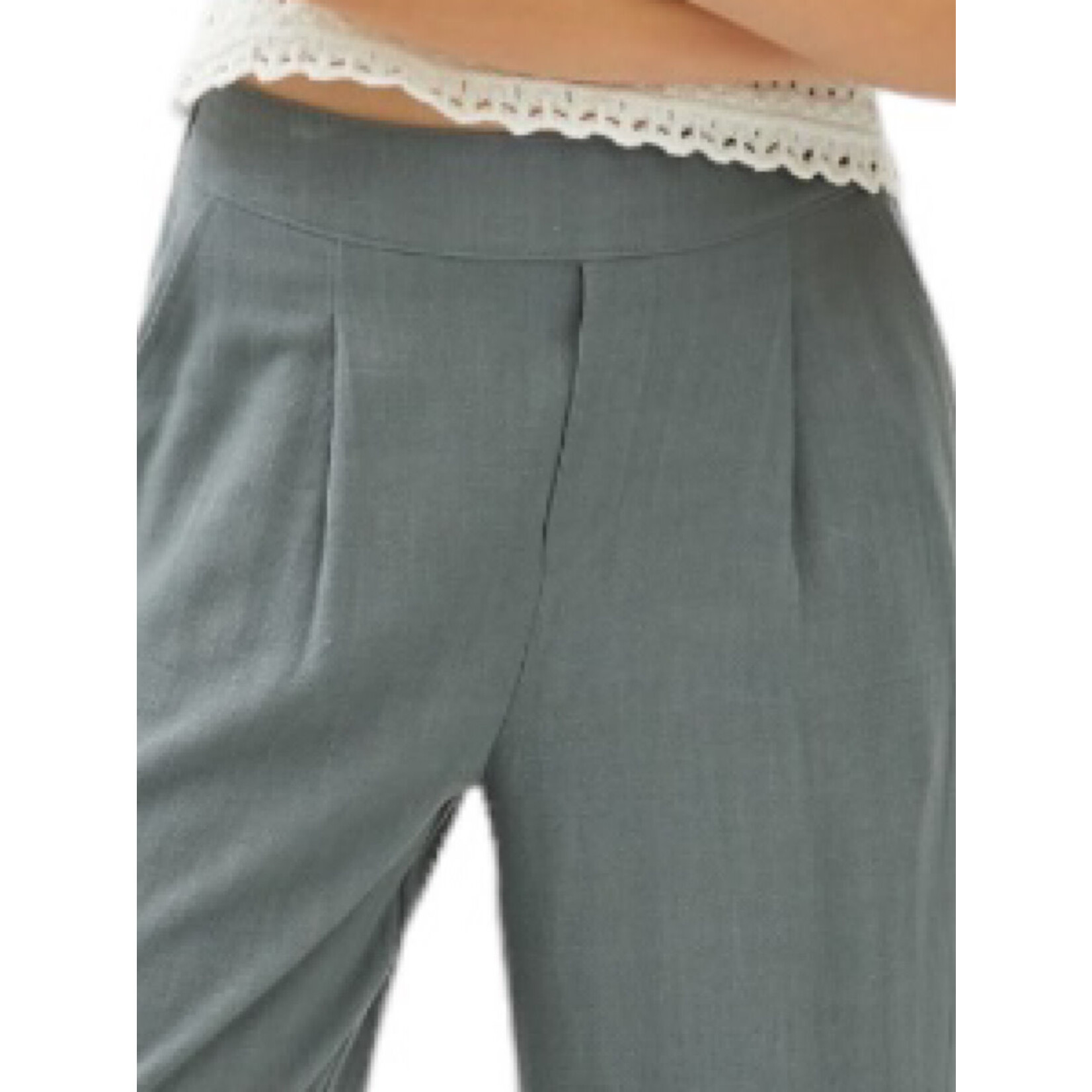 Spruce Linen Cropped Pants with Elastic Waist