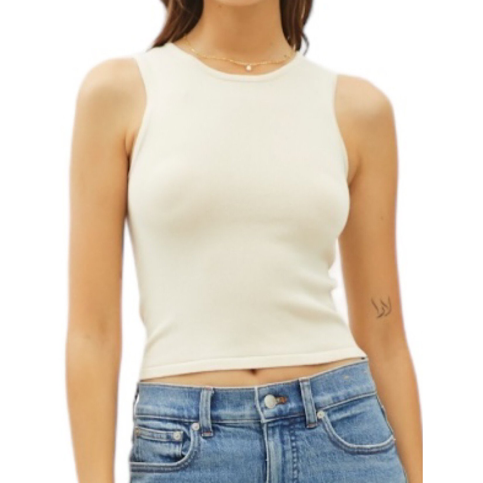 Vanilla Round Neck Cropped Tank