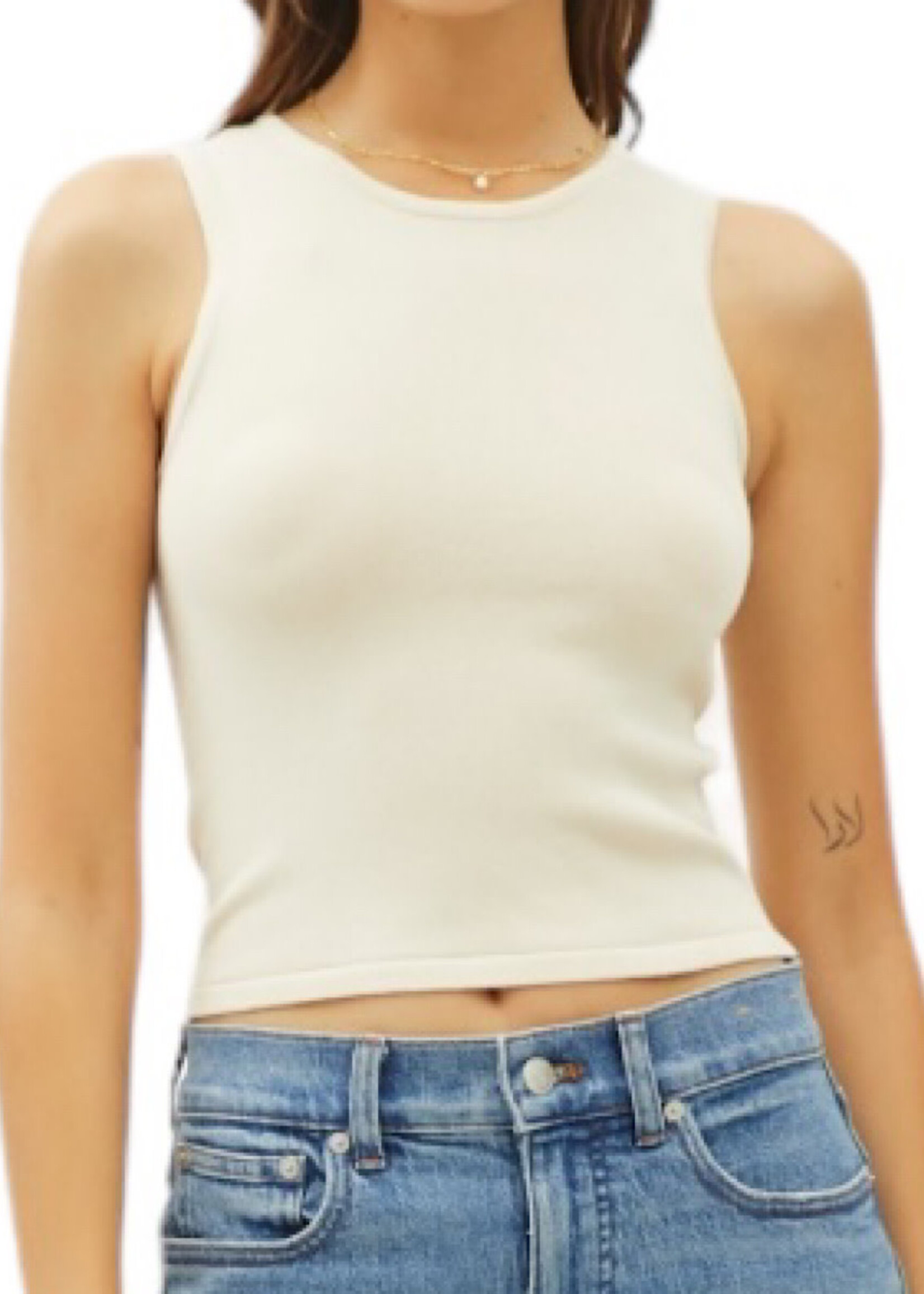 Vanilla Round Neck Cropped Tank