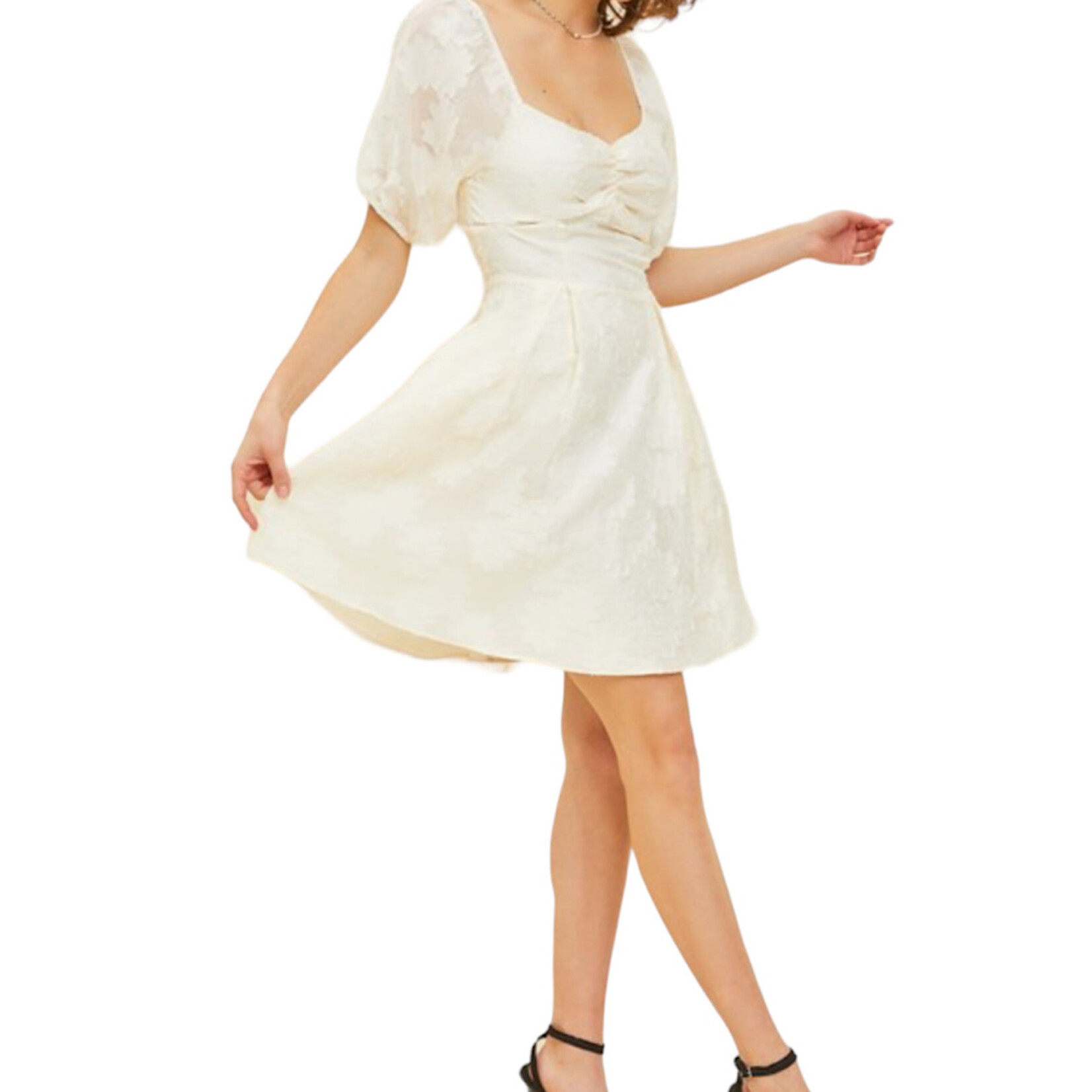Cream Jacquard Dress