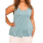 Plus Teal Soft & Breezy Scoop Neck Tank