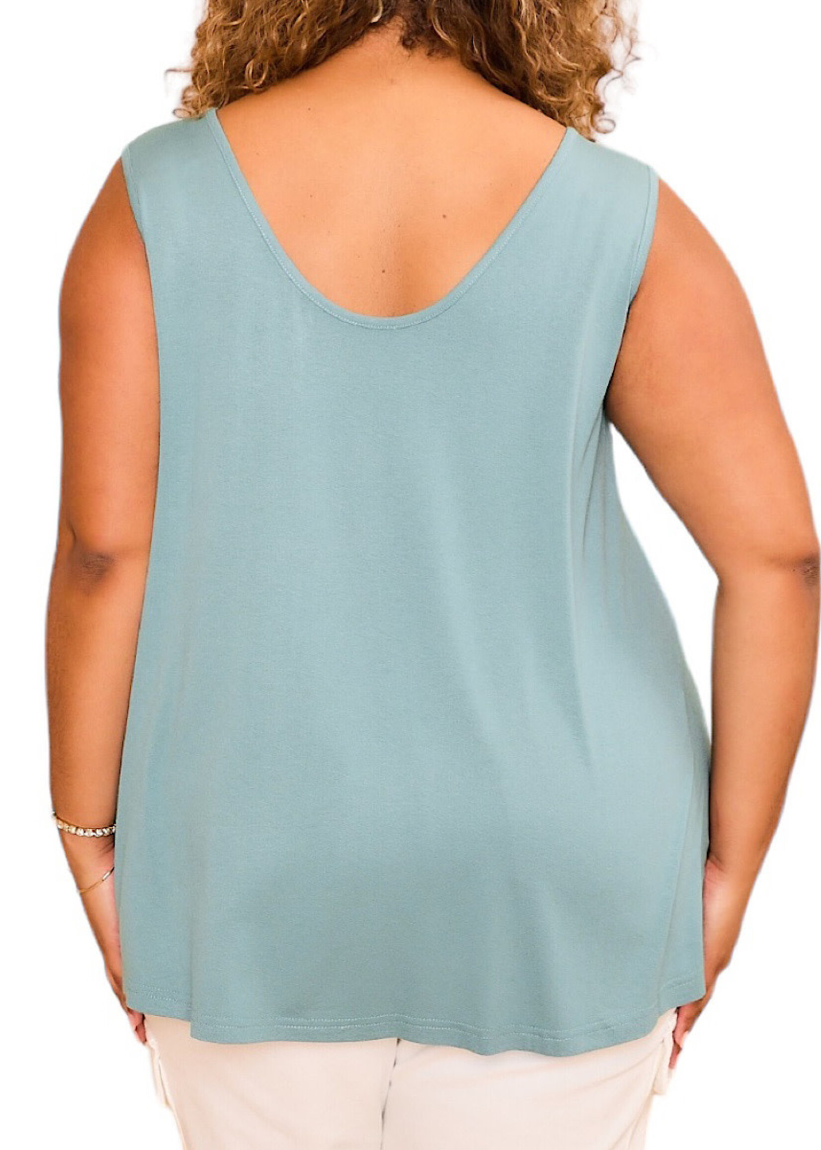 Plus Teal Soft & Breezy Scoop Neck Tank